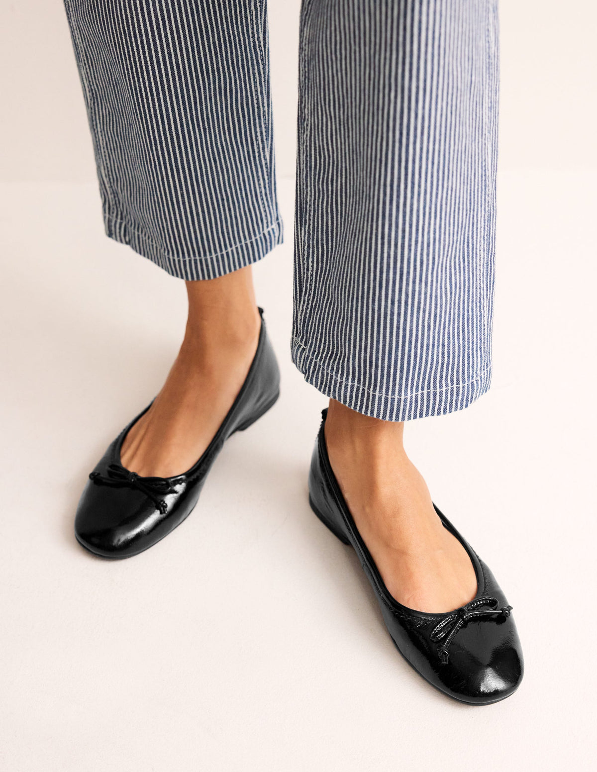 Kitty Flexi Sole Ballet Pumps-Black Patent - Image 1
