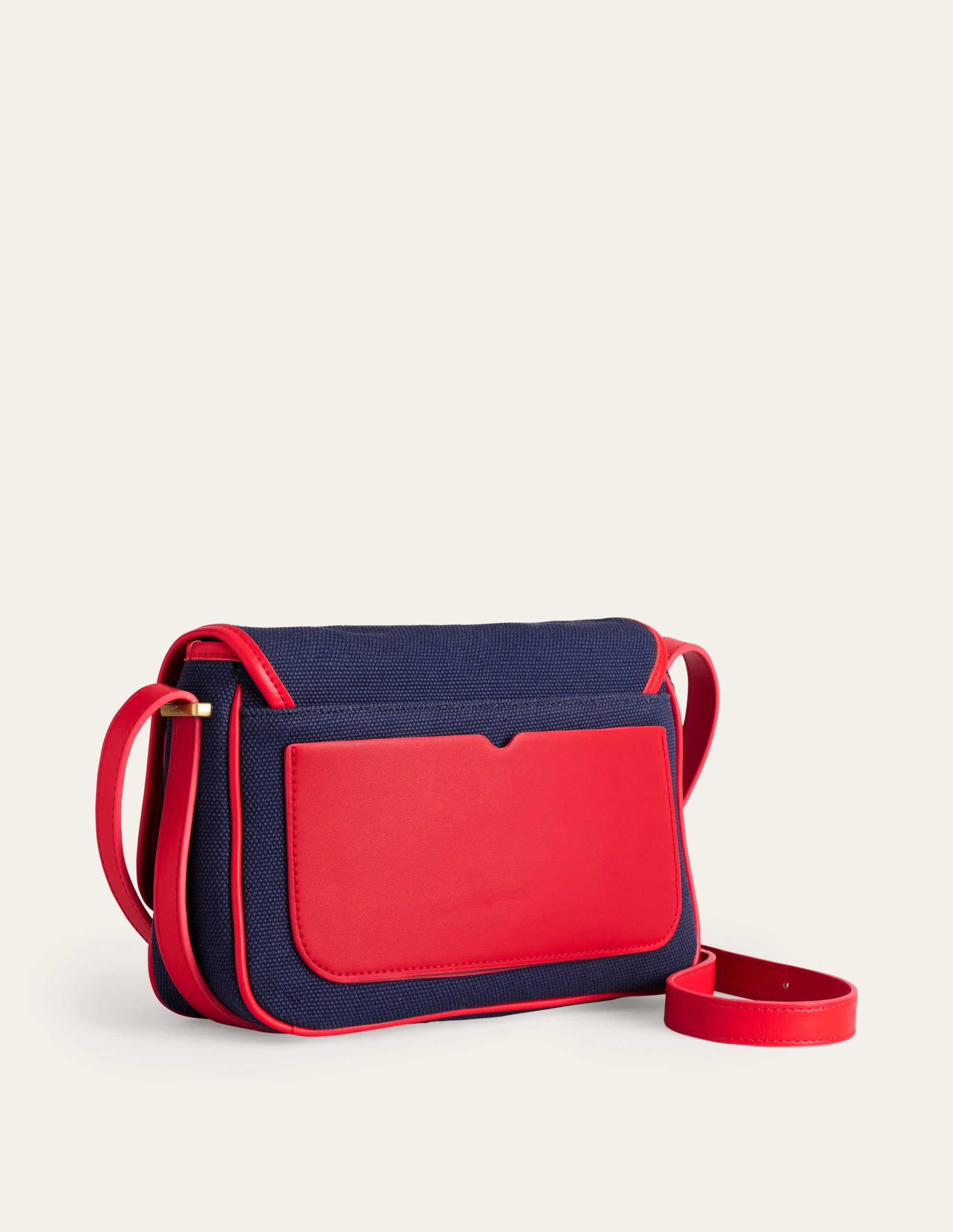 Sac à bandoulière structuré-Bleu marine/rouge - Image 3