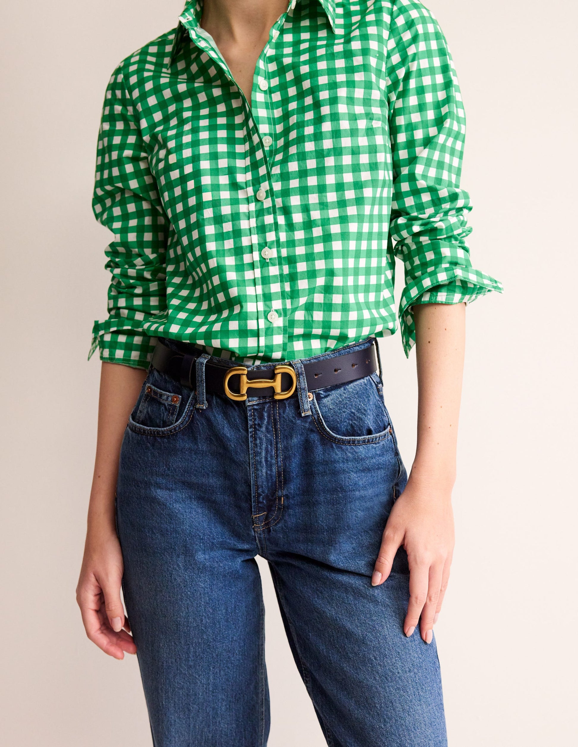 Iris Ledergürtel mit Trensendetail-Aqua Marine Marl-1