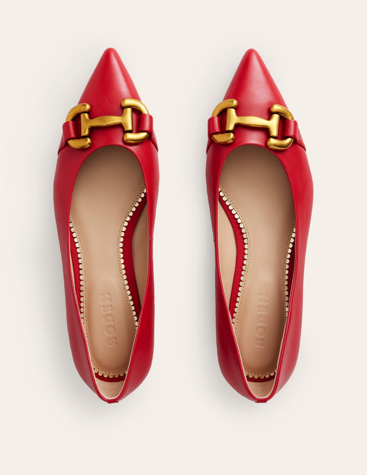 Iris Ballerinas mit Trensendetail-Rot Leder Hochglänzend-5