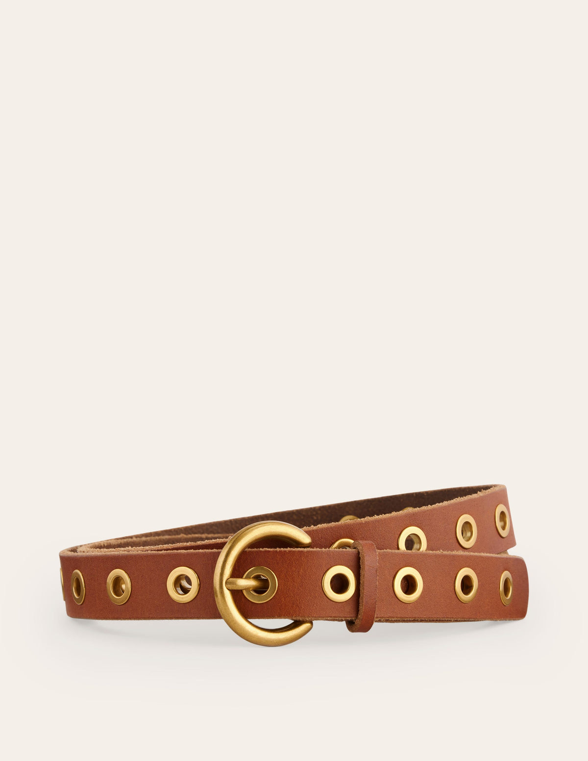 Ceinture en cuir à œillets-Fauve-2