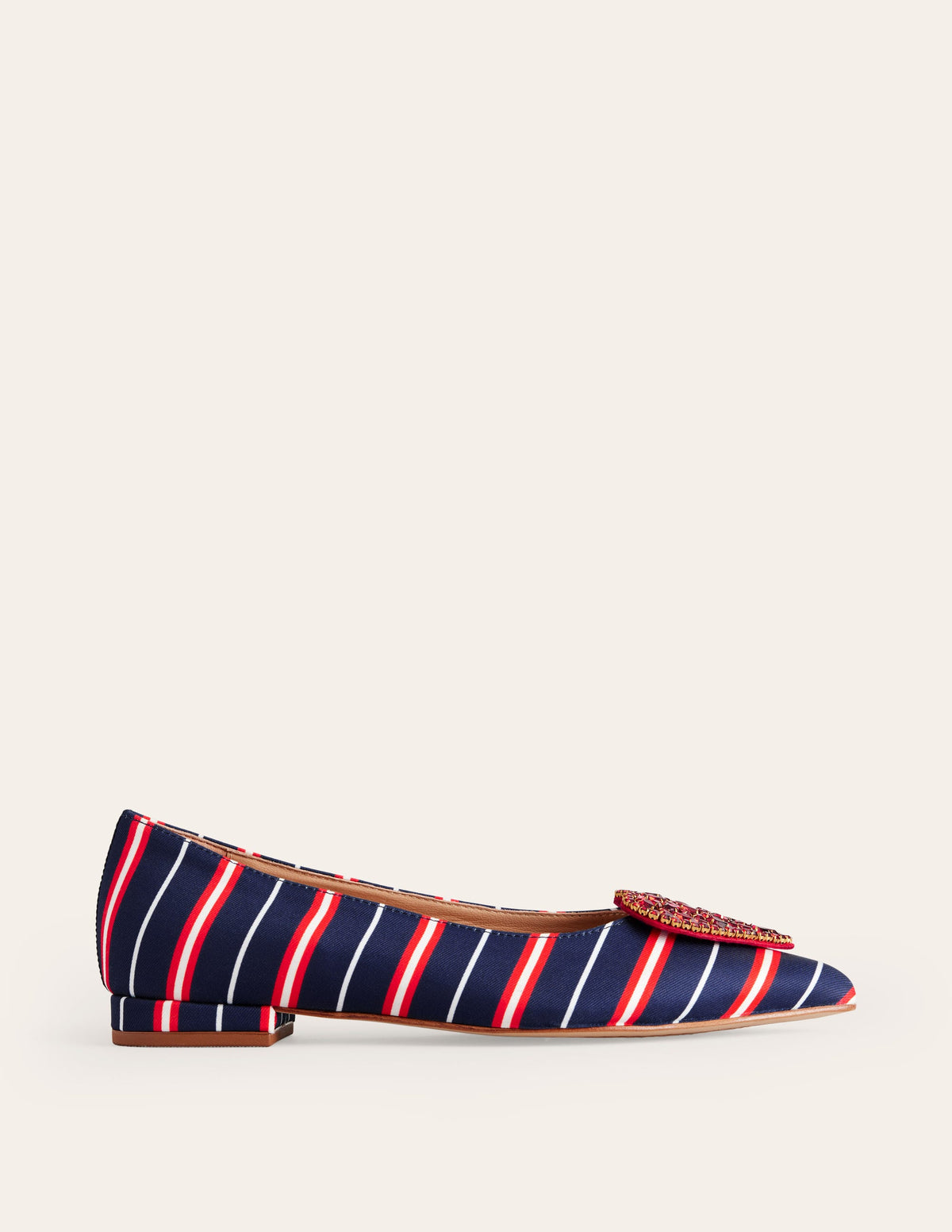 Ballerines à bout pointu et cœur-Rayé bleu marine-2