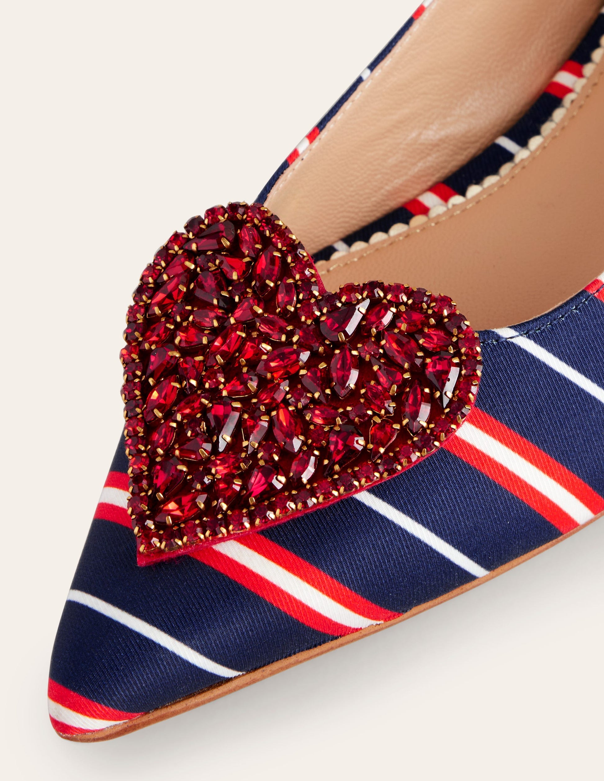 Ballerines à bout pointu et cœur-Rayé bleu marine-4