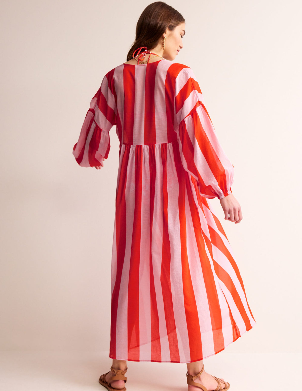 Robe longue Sarah façon caftan-Fiesta et orchidée-3