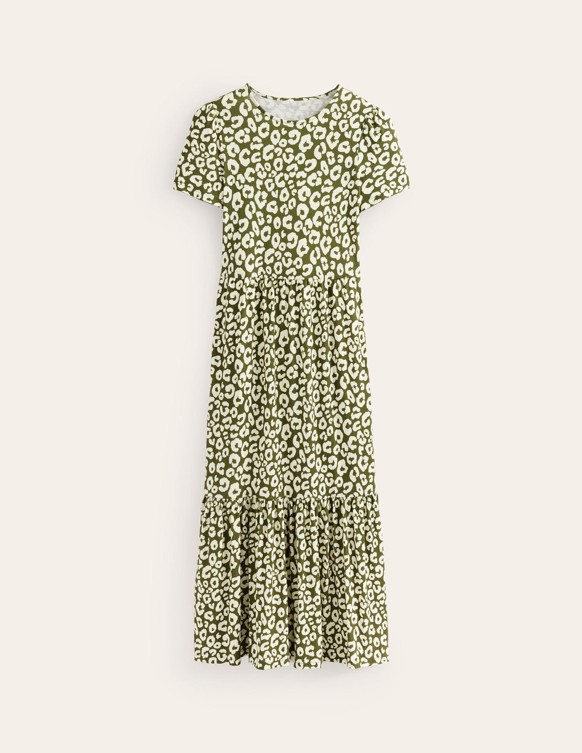Emma Gestuftes Jersey-Midikleid-Wintermoos, Tierisch Gepard-5