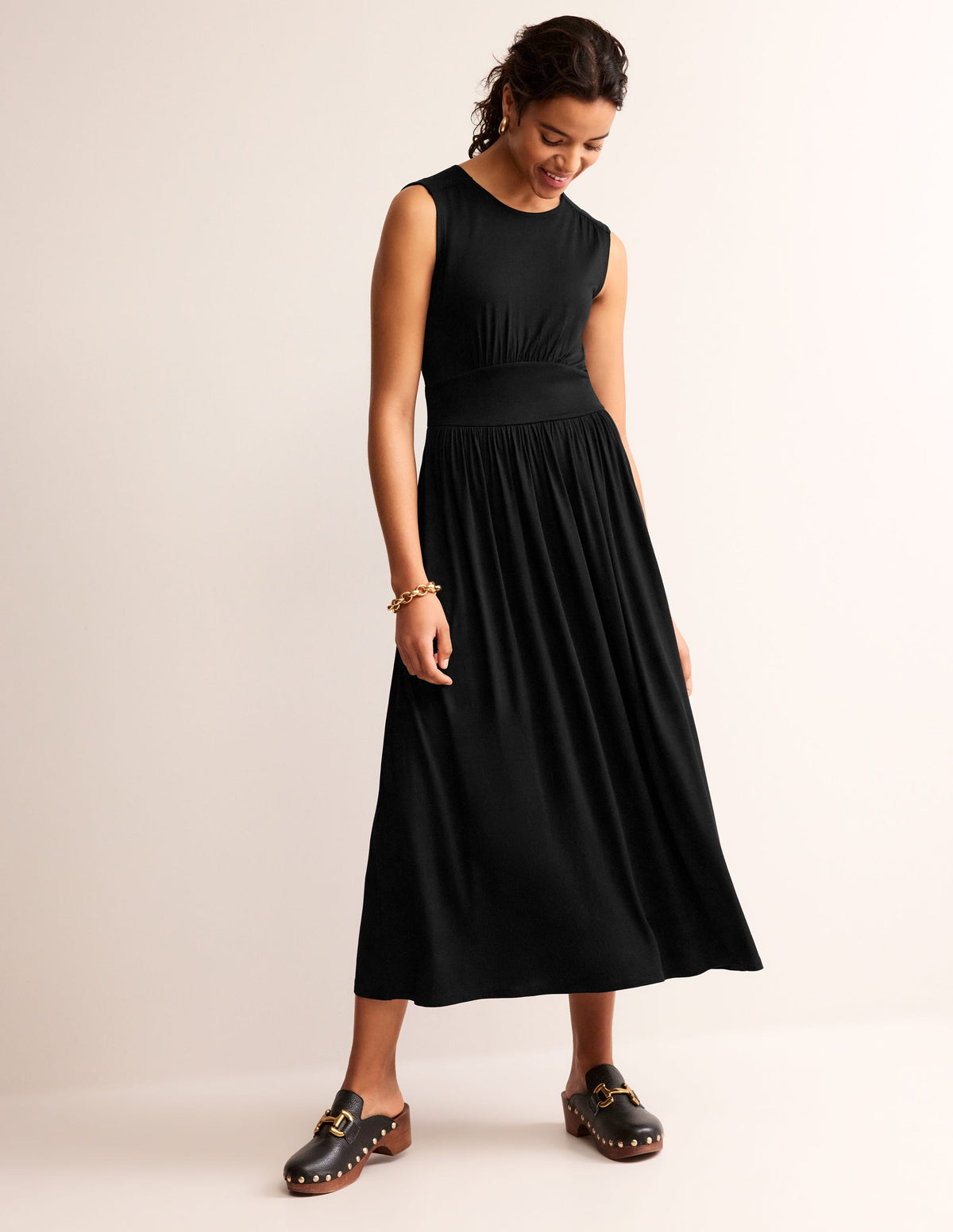Thea Ärmelloses Midikleid-Schwarz-2