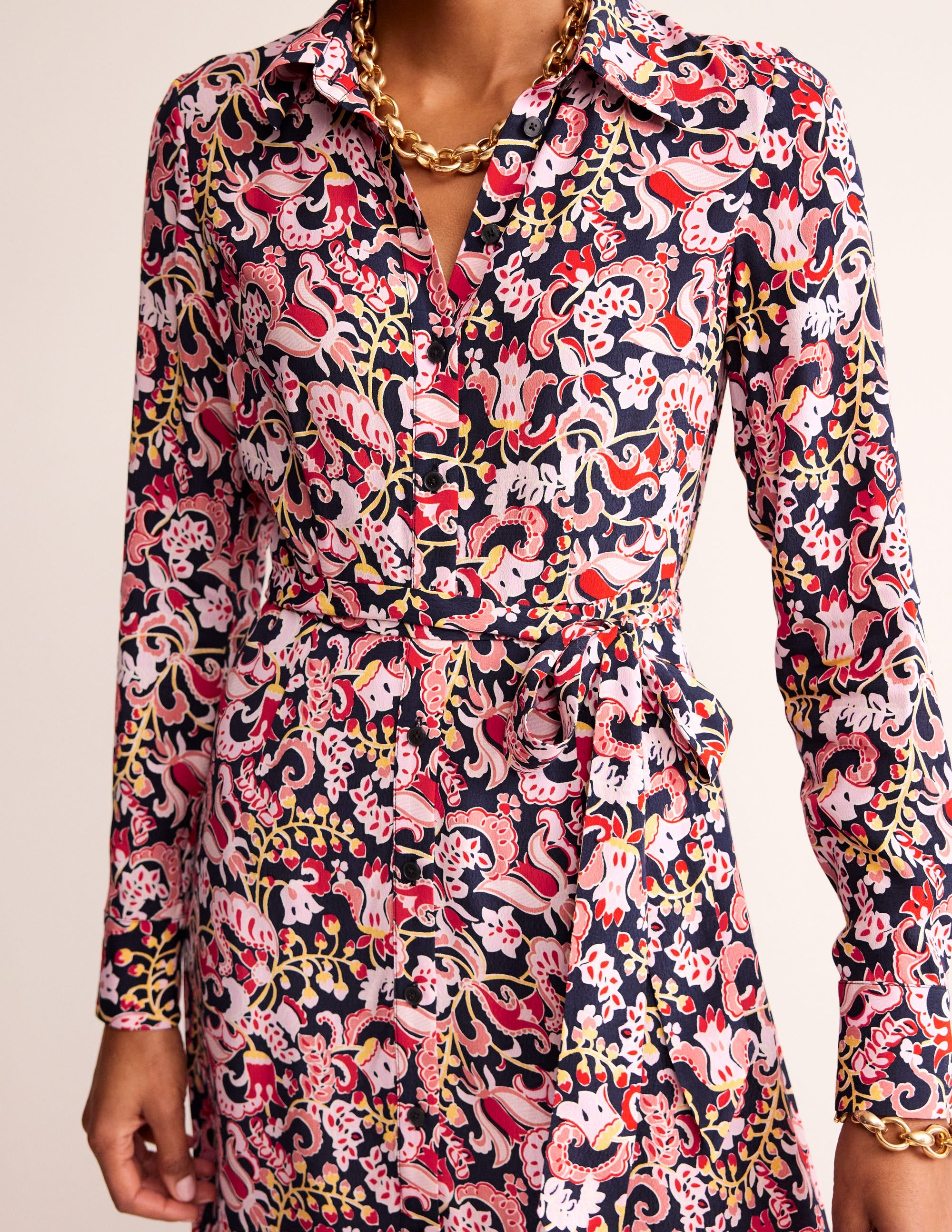 Kate Midi-Hemdblusenkleid-Sanfte Pfingstrose, Zuckererbse - Image 2