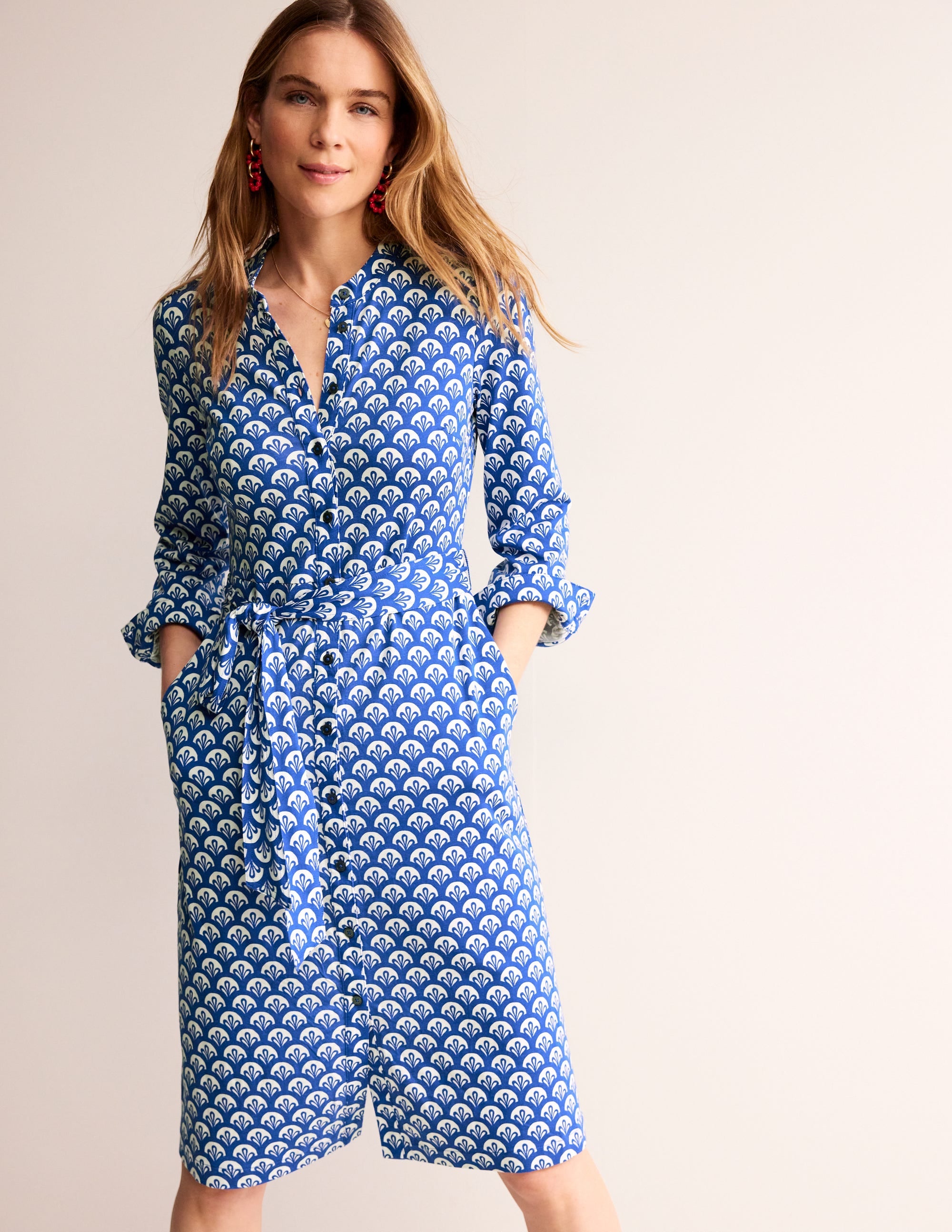 Julia Hemdblusenkleid aus Jersey-Surf The Web, Laub Geo - Image 4