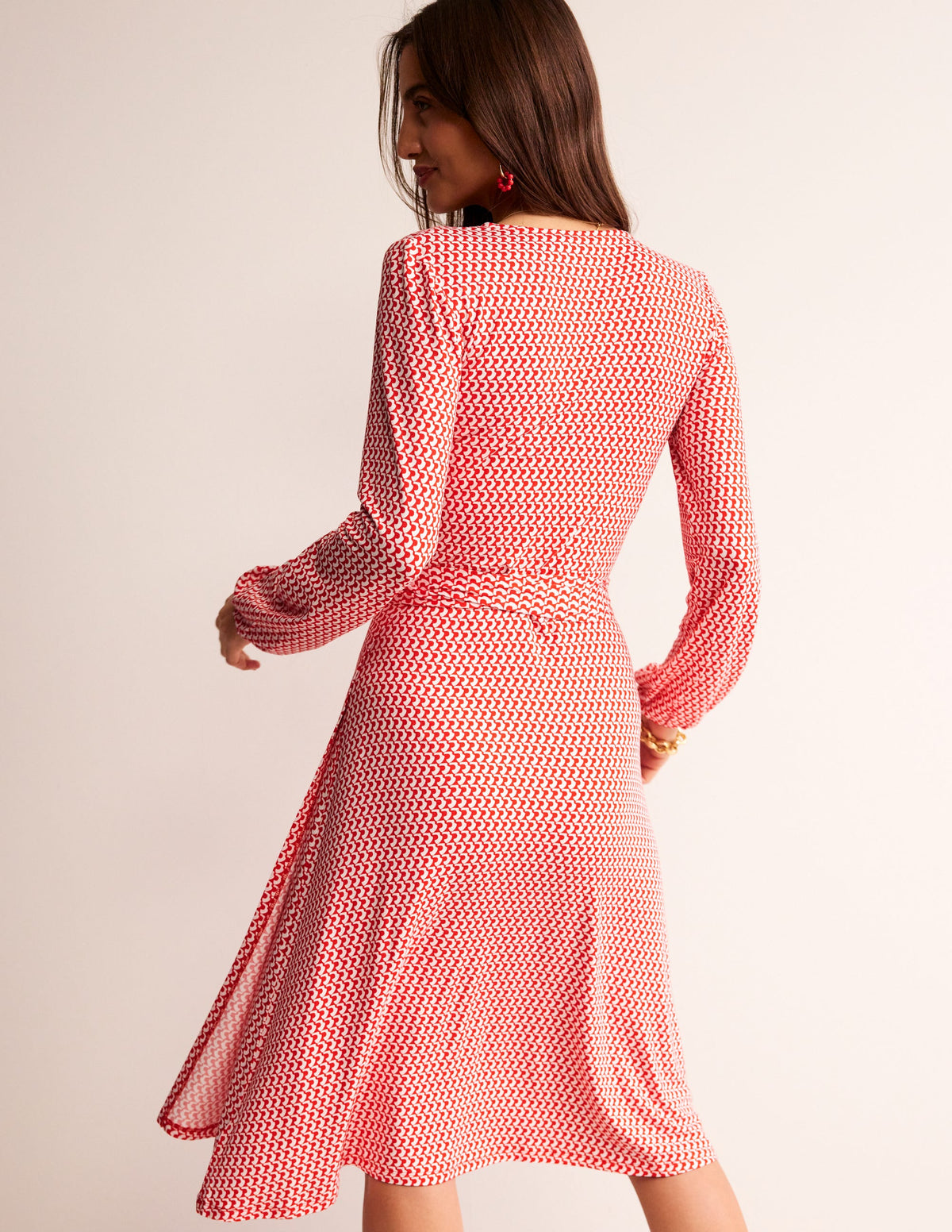 Joanna Midi-Wickelkleid aus Jersey-Flame Scarlet, Bogen Geo - Image 3