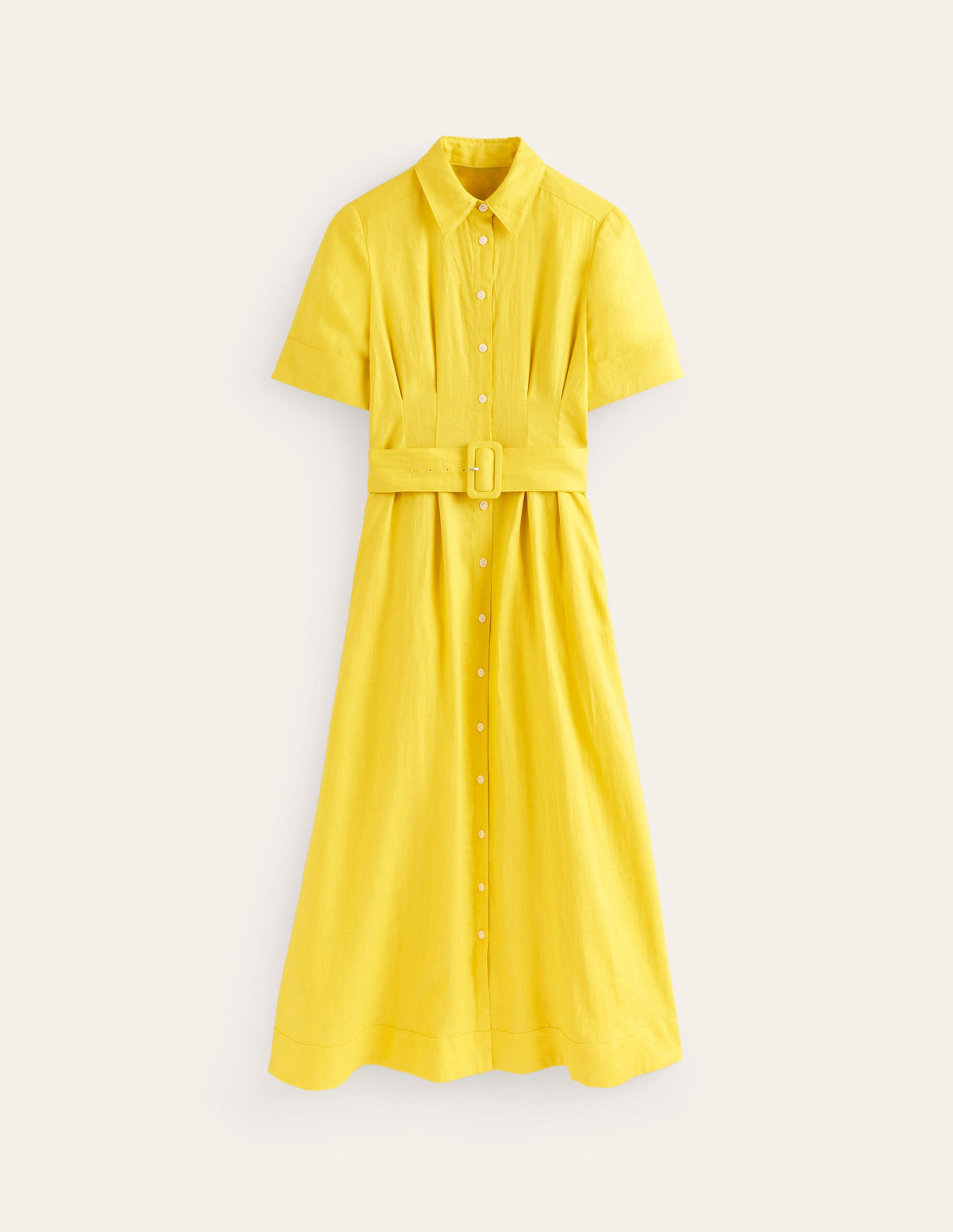 Louise Midi-Hemdblusenkleid aus Leinen-Maracuja - Image 5