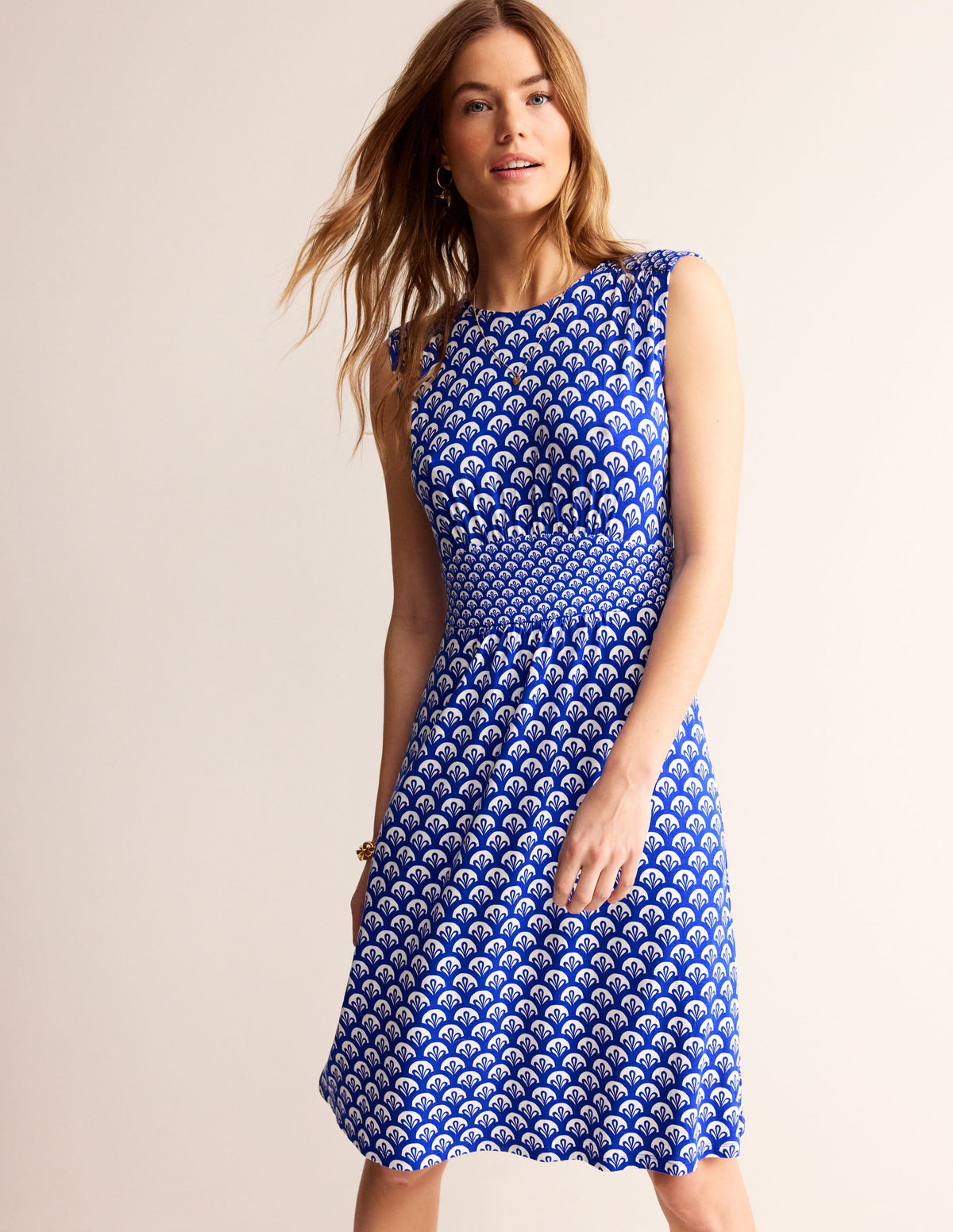 Thea Ärmelloses Kurzkleid-Surf The Web, Laub Geo - Image 1