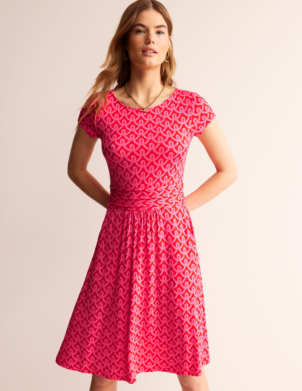 Amelie Jerseykleid-Sangria Sunset Pink, Geo Terrace - Image 4