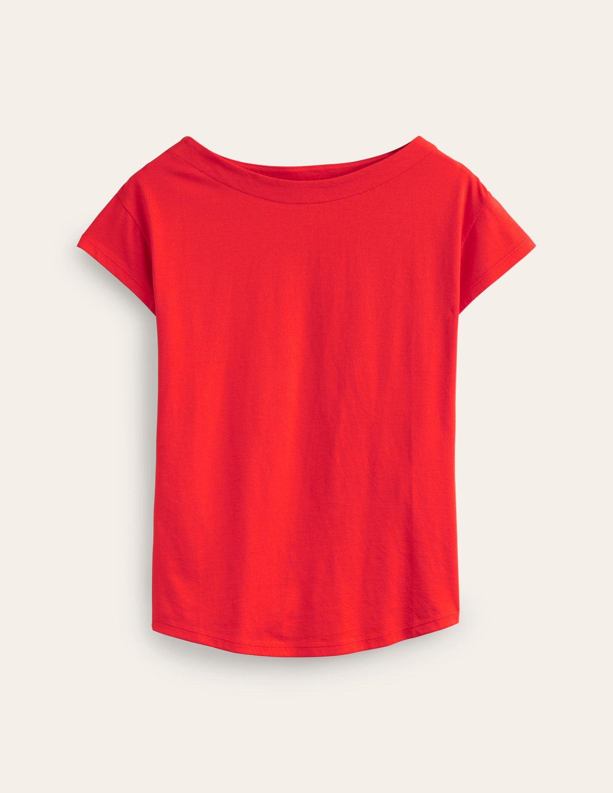 Supersoft Boat Neck T-Shirt-Poppy Red-5
