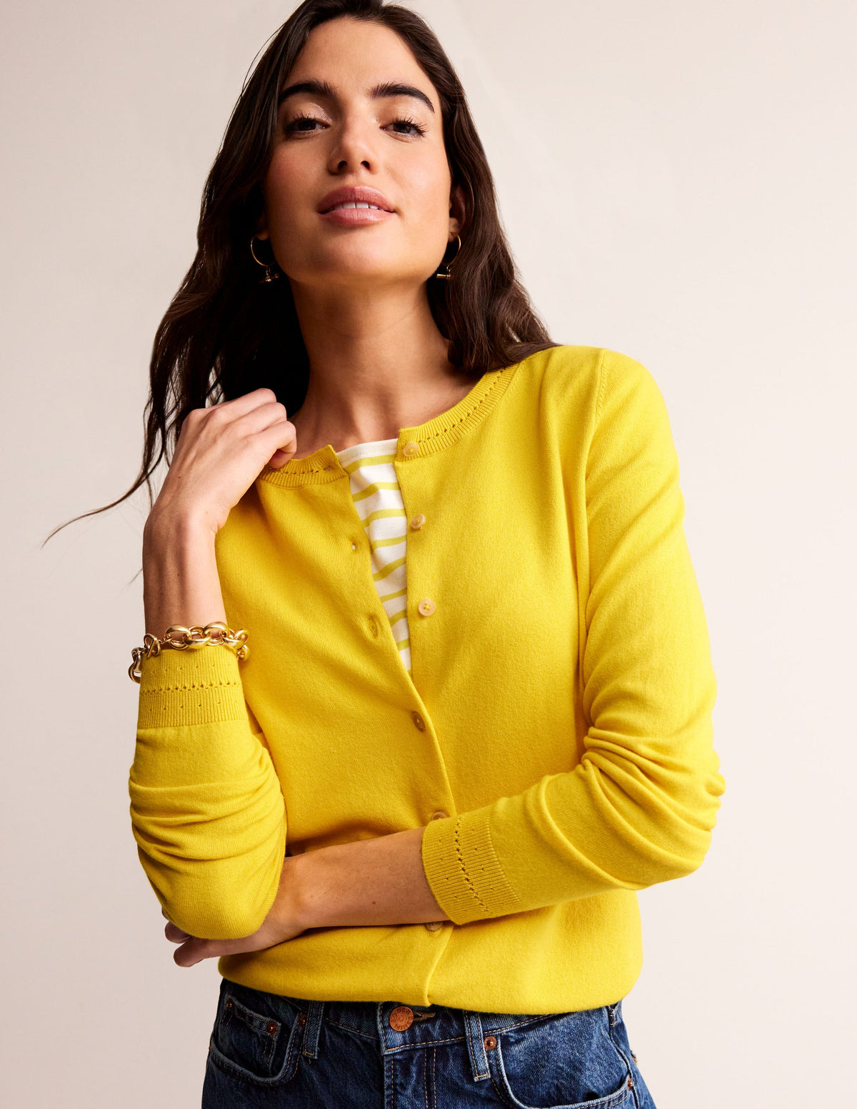 Catriona Cardigan aus Baumwolle-Mimosengelb-1
