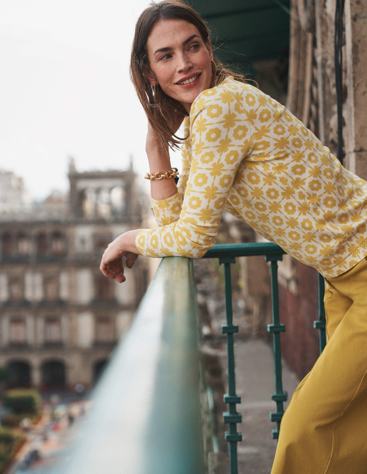 Catriona Pullover aus Baumwolle mit Rundhalsausschnitt-Maracuja Muster - Image 5