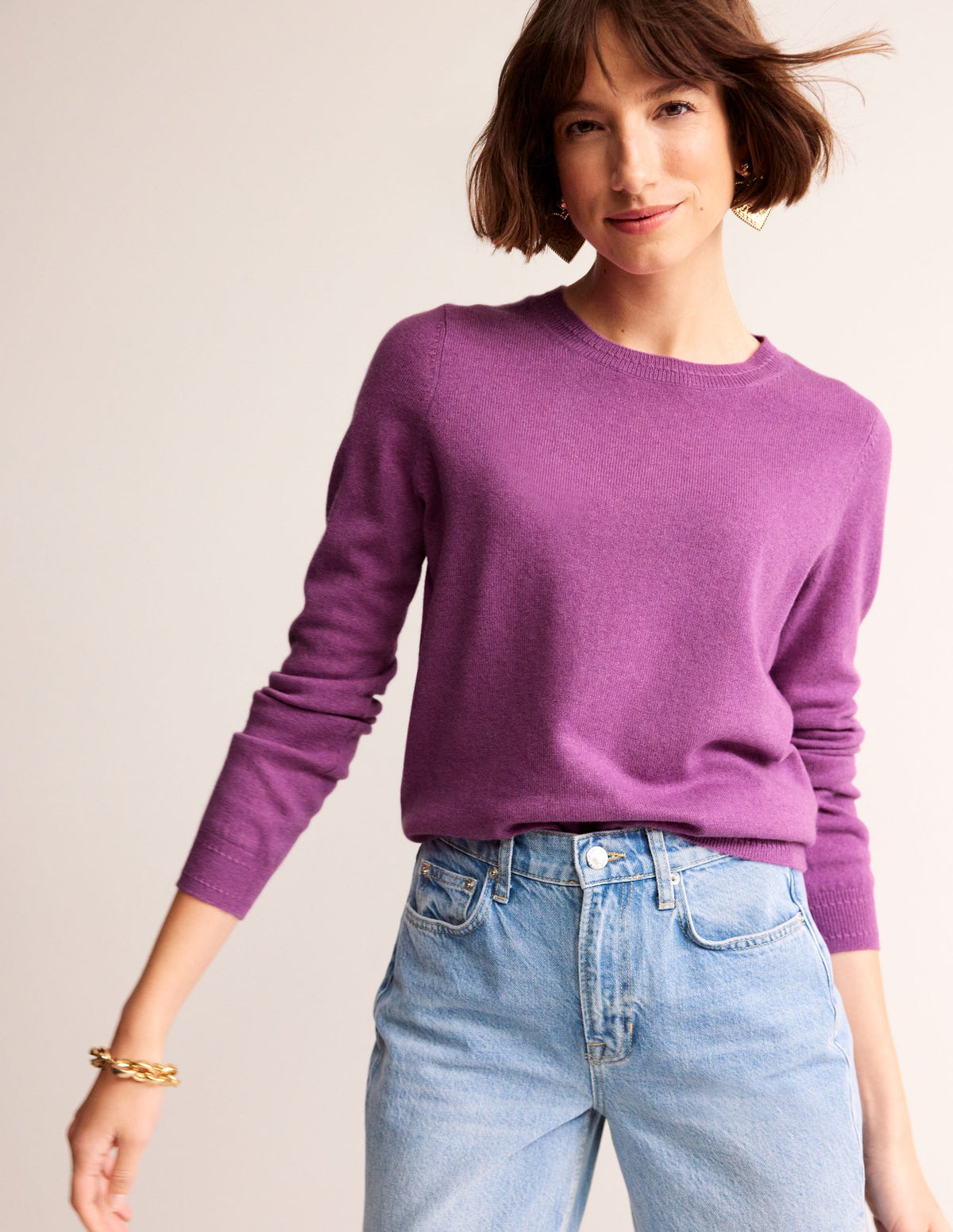 Eva Kaschmirpullover mit Rundhalsausschnitt-Maulbeere-1