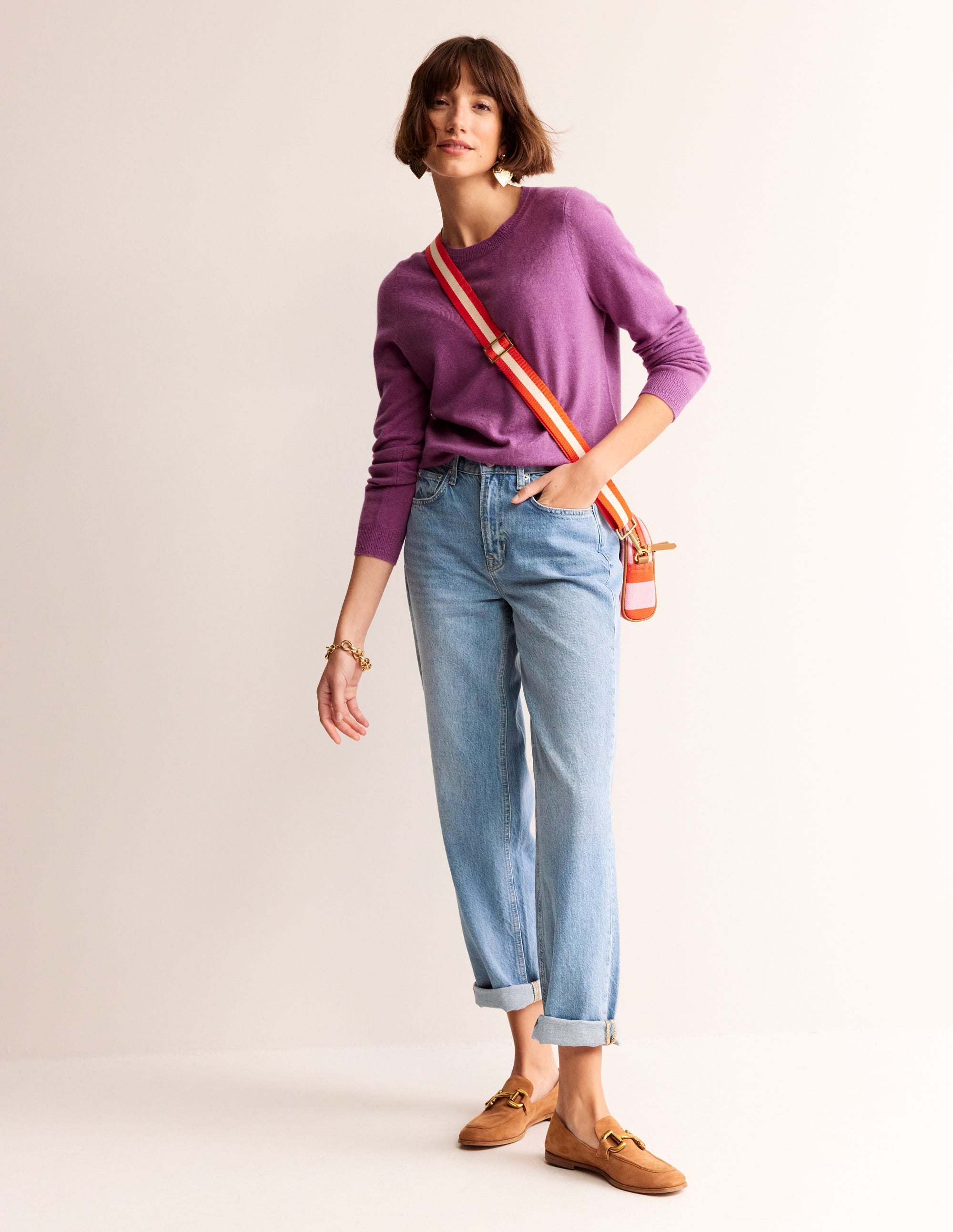 Eva Kaschmirpullover mit Rundhalsausschnitt-Maulbeere - Image 4