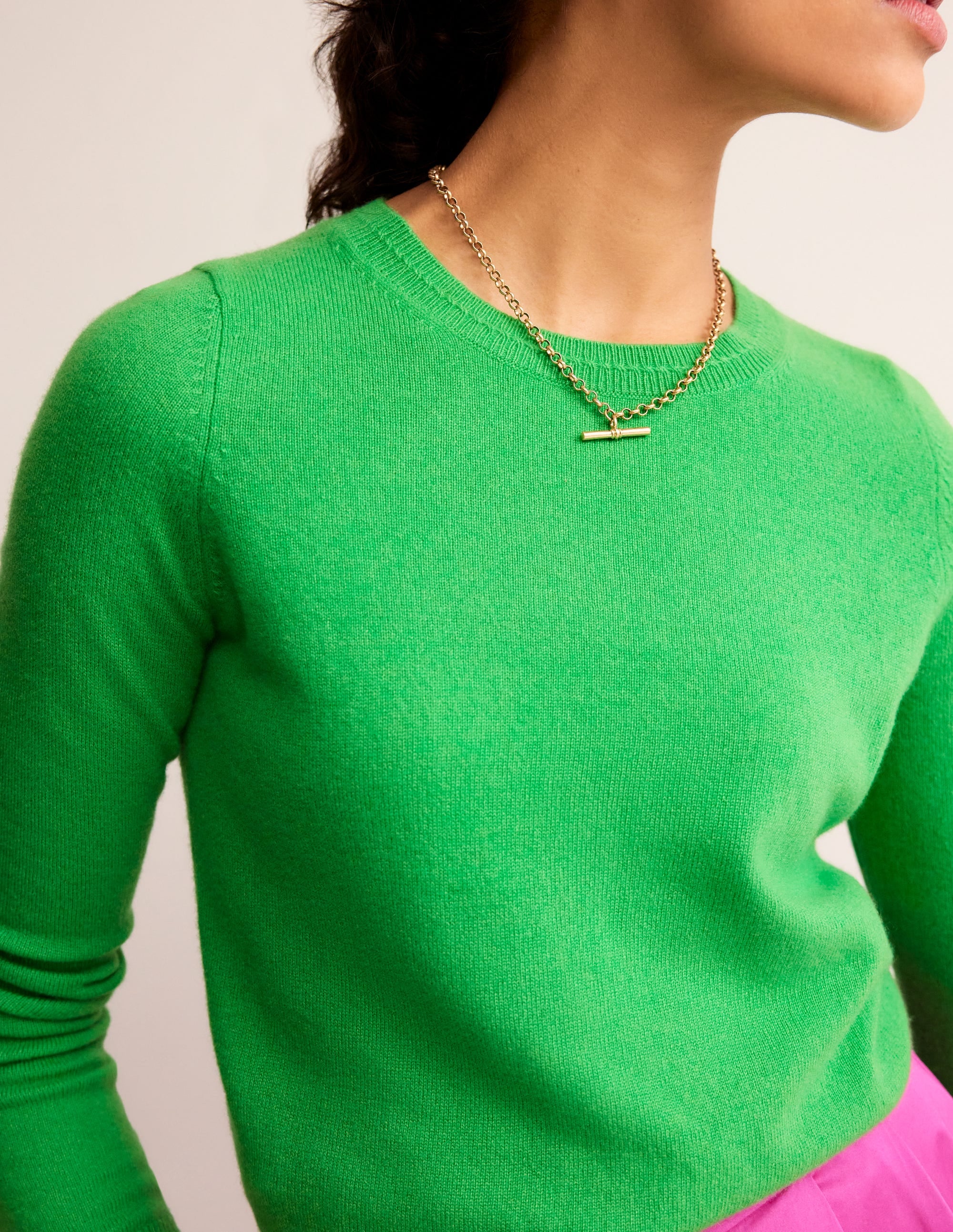 Eva Kaschmirpullover mit Rundhalsausschnitt-Strahlendes Grün - Image 2