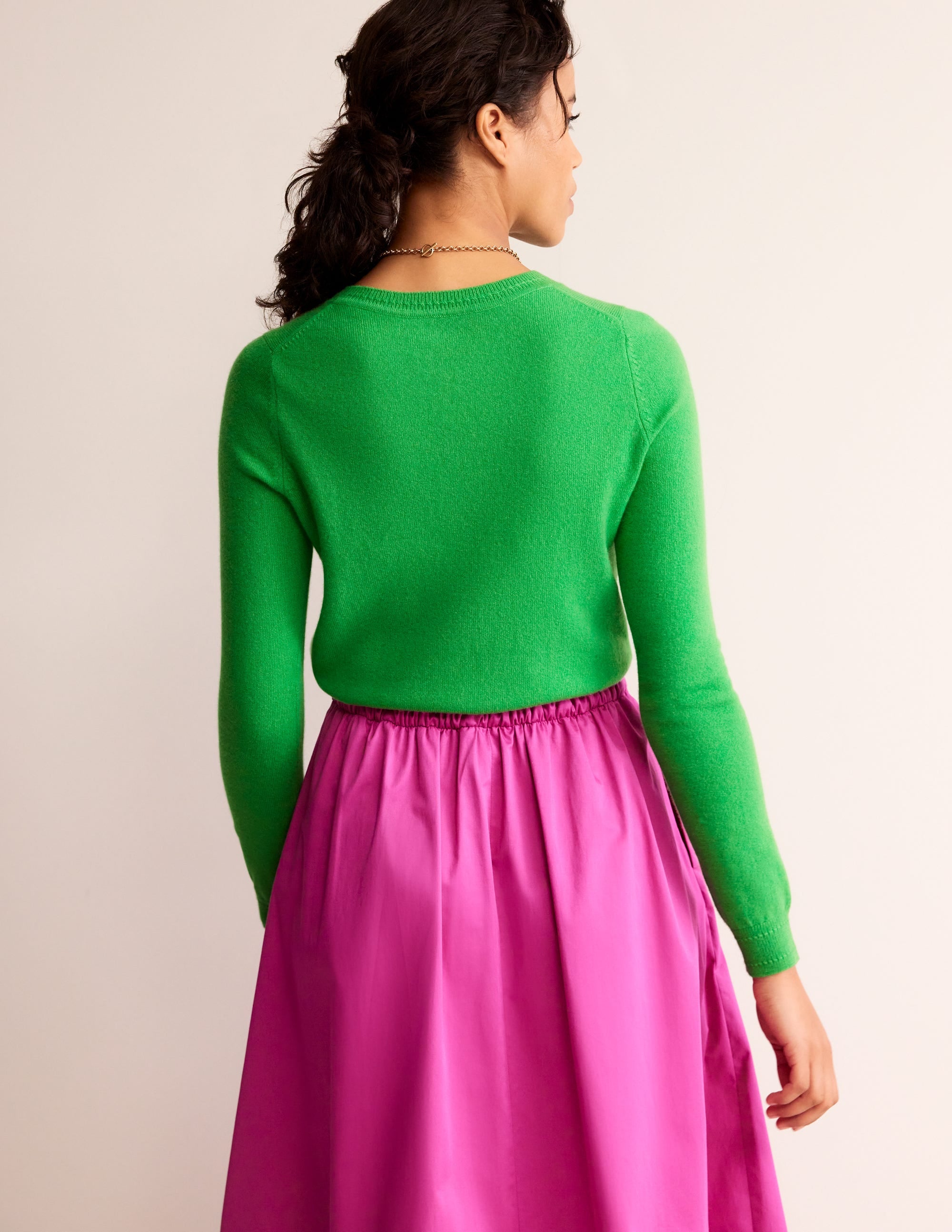 Eva Kaschmirpullover mit Rundhalsausschnitt-Strahlendes Grün - Image 3