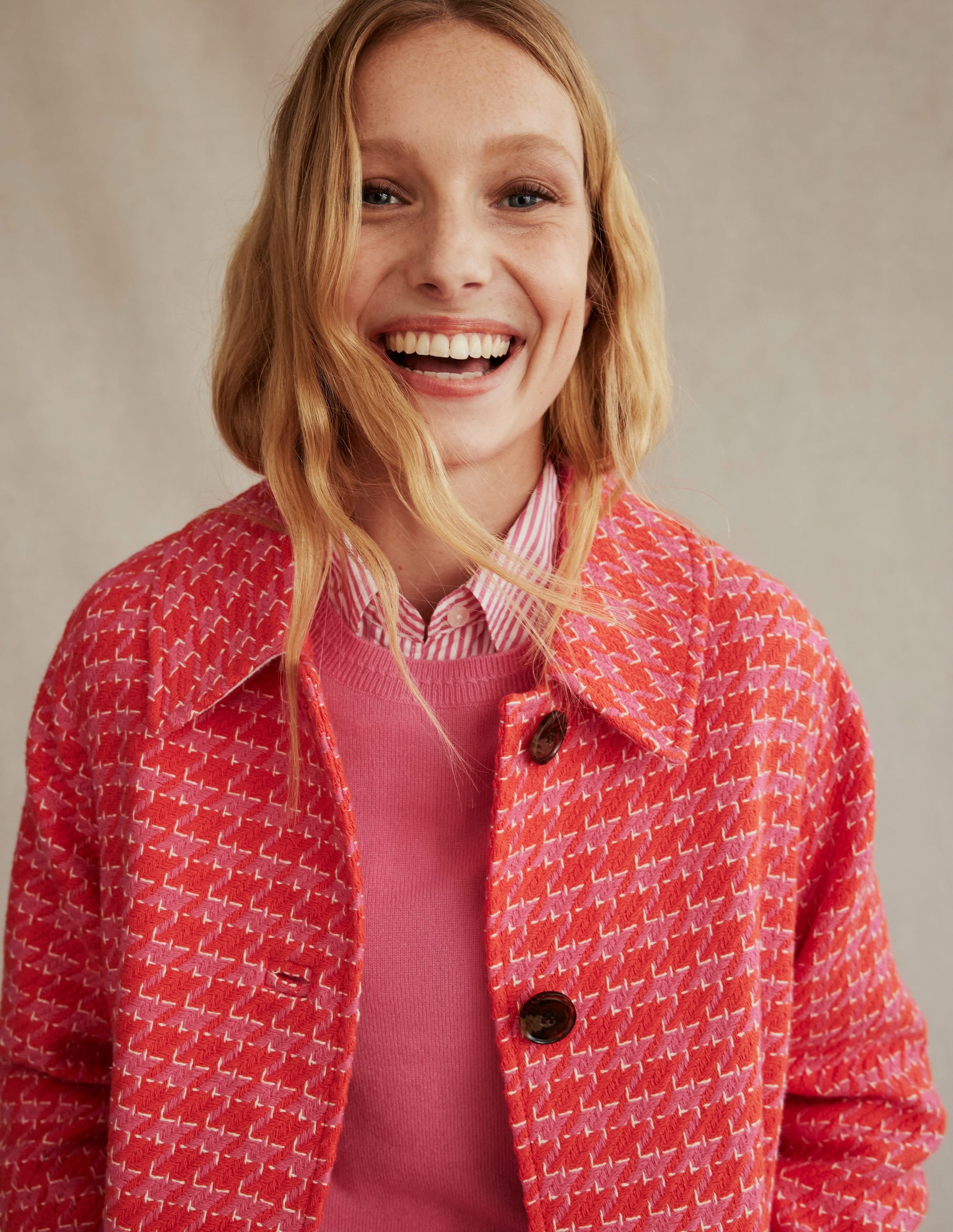 Pull Eva col rond en cachemire-Rose festif - Image 5