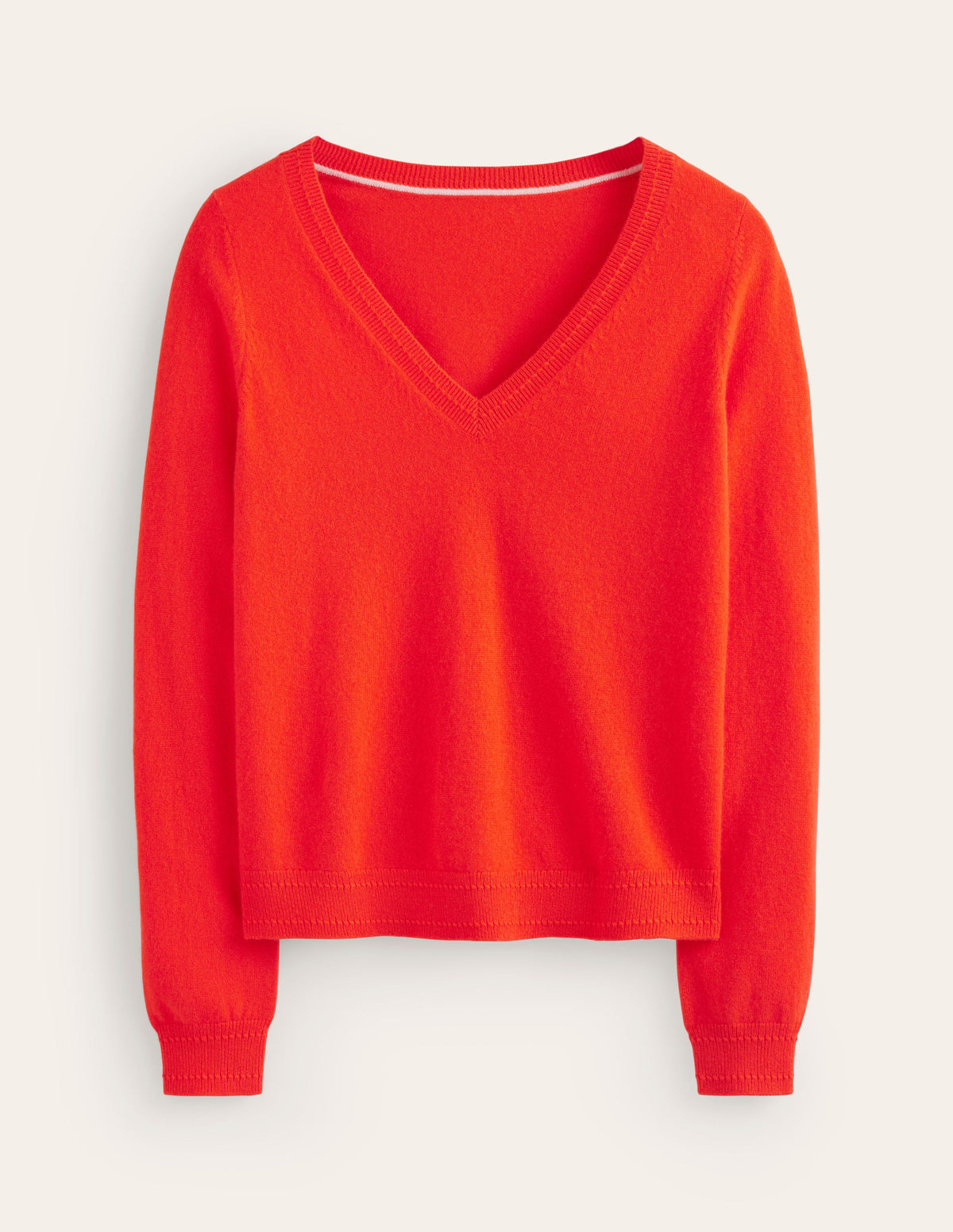 Eva Kaschmirpullover mit V-Ausschnitt-Fiesta-Orange - Image 5
