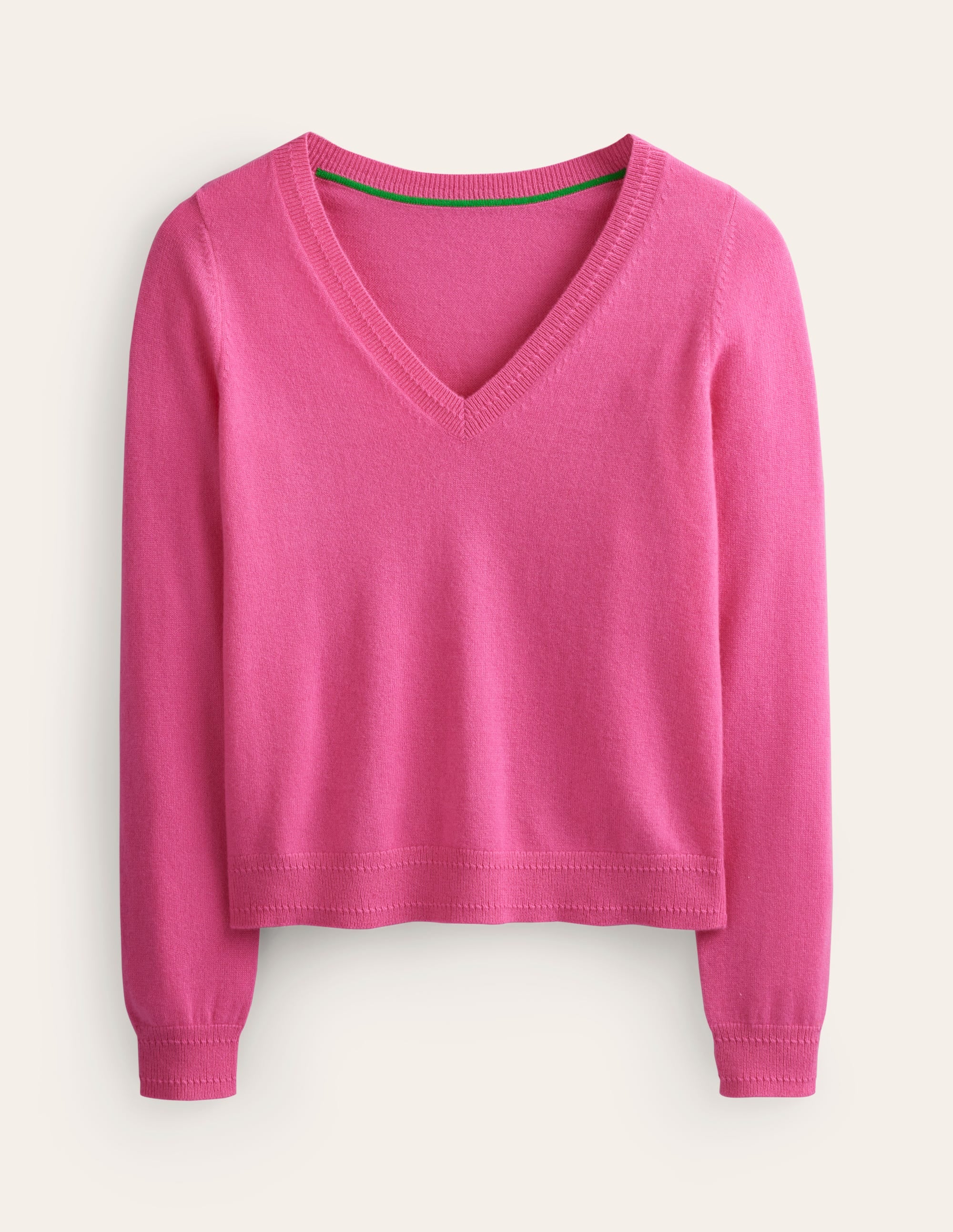 Eva Kaschmirpullover mit V-Ausschnitt-Sangria Sunset Pink - Image 5