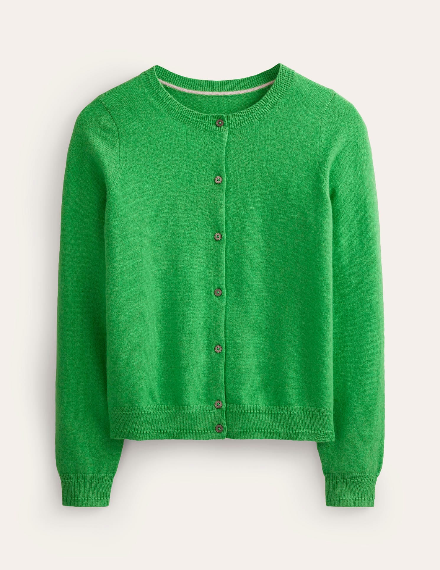 Eva Kaschmir-Strickjacke mit Rundhalsausschnitt-Strahlendes Grün - Image 5