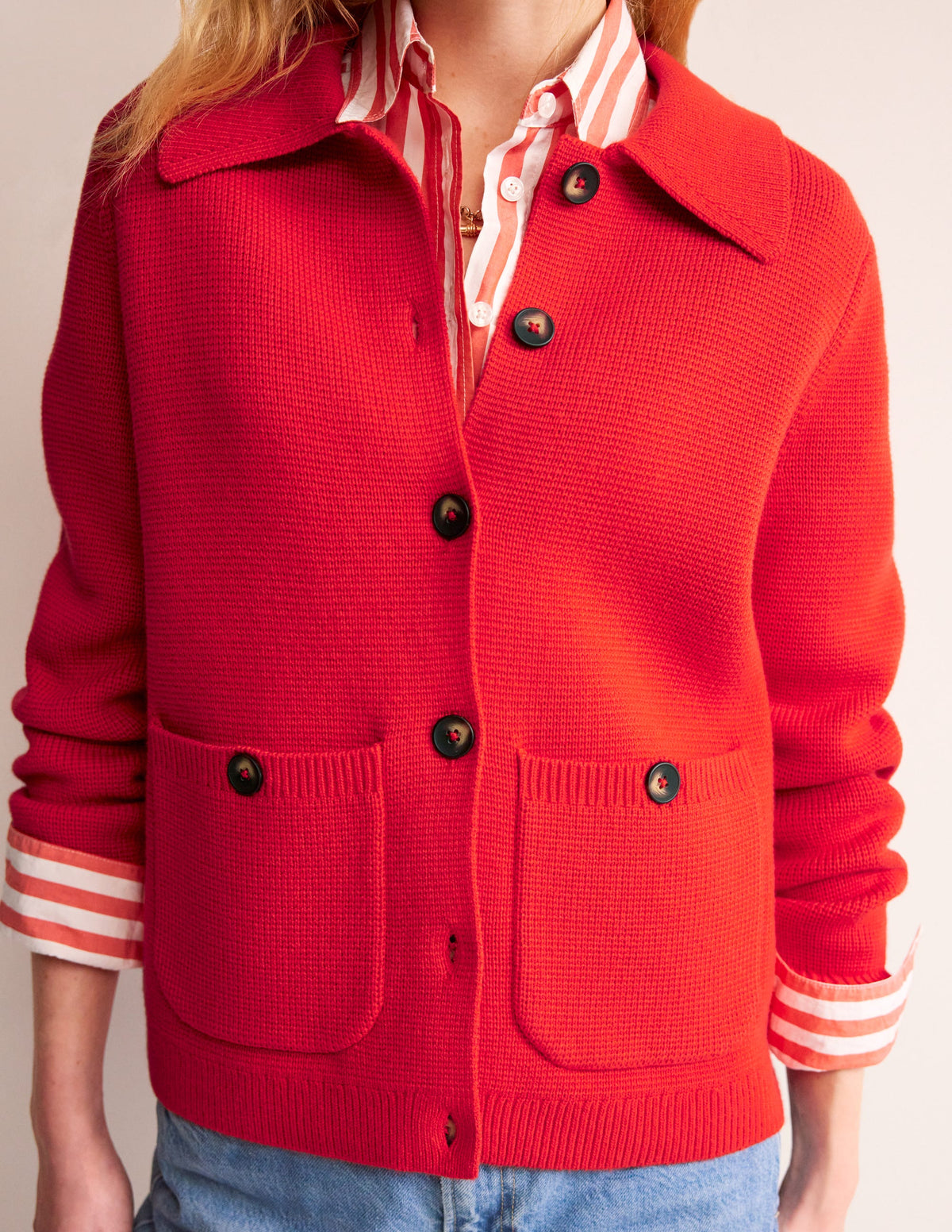 Emily Strickjacke aus Wollmischgewebe-Signalrot - Image 2