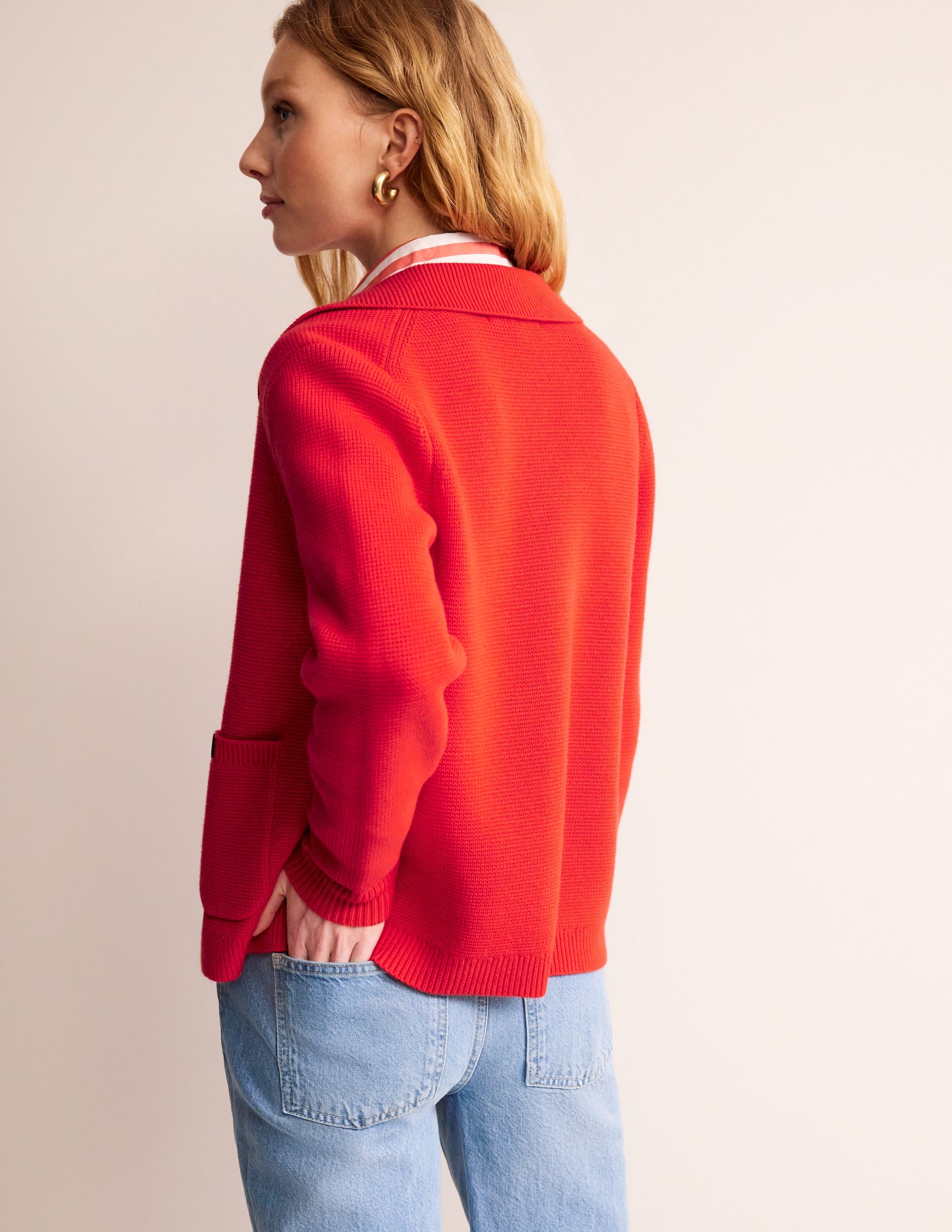 Emily Strickjacke aus Wollmischgewebe-Signalrot - Image 3