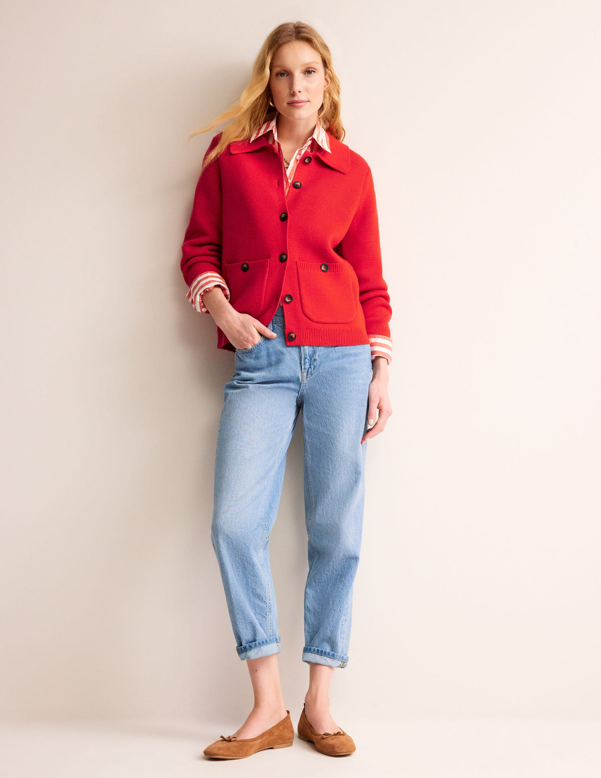 Emily Strickjacke aus Wollmischgewebe-Signalrot - Image 4