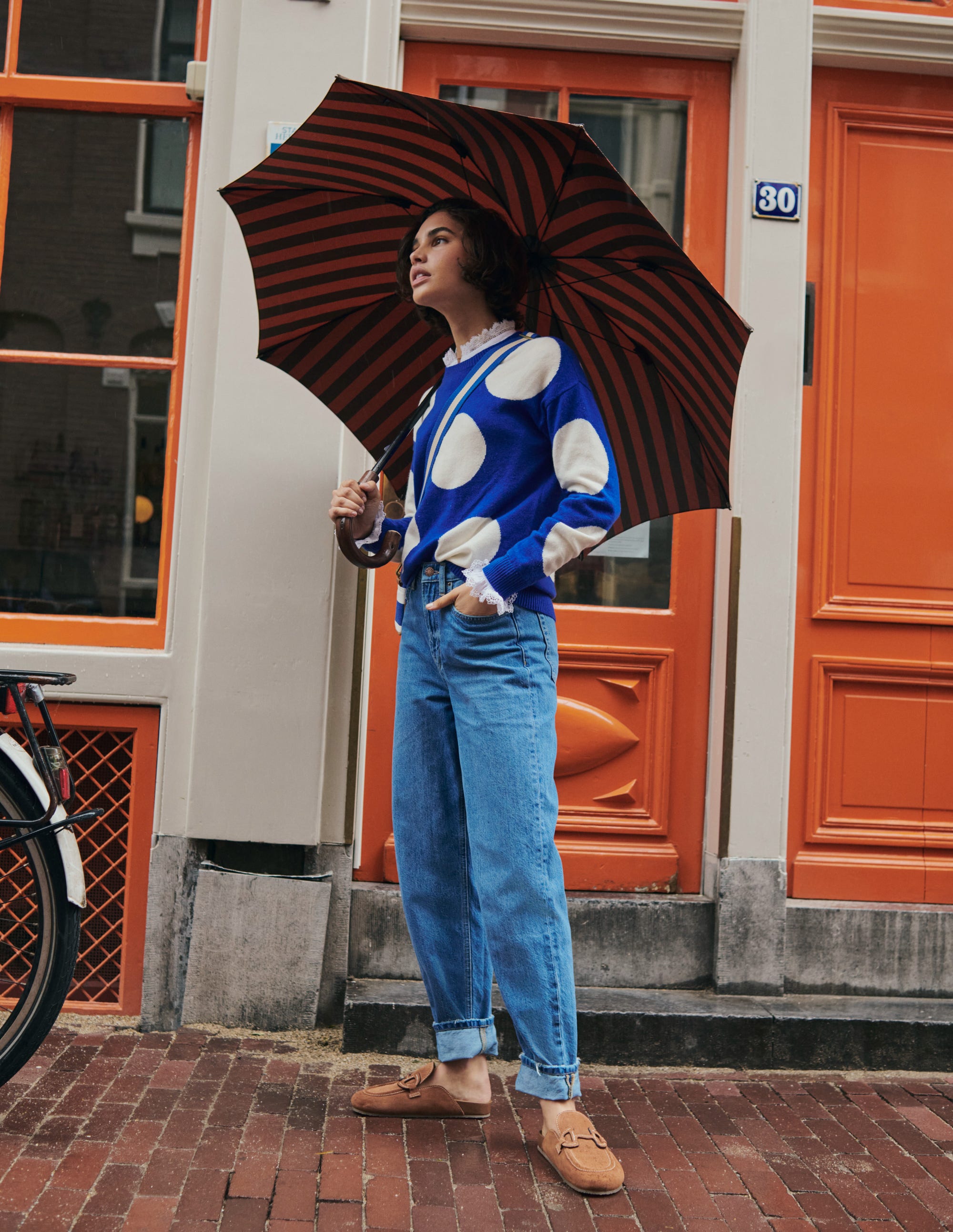 Lydia Kaschmirpullover-Surf The Web Blau, Punkte - Image 5