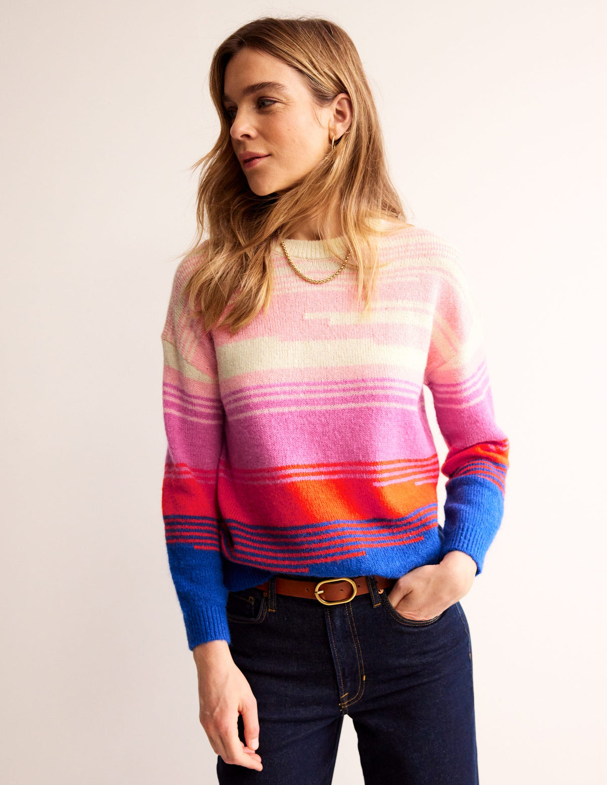 Malerischer Pullover mit Rundhalsausschnitt-Surf the Web, Abstrakte Landschaft - Image 1