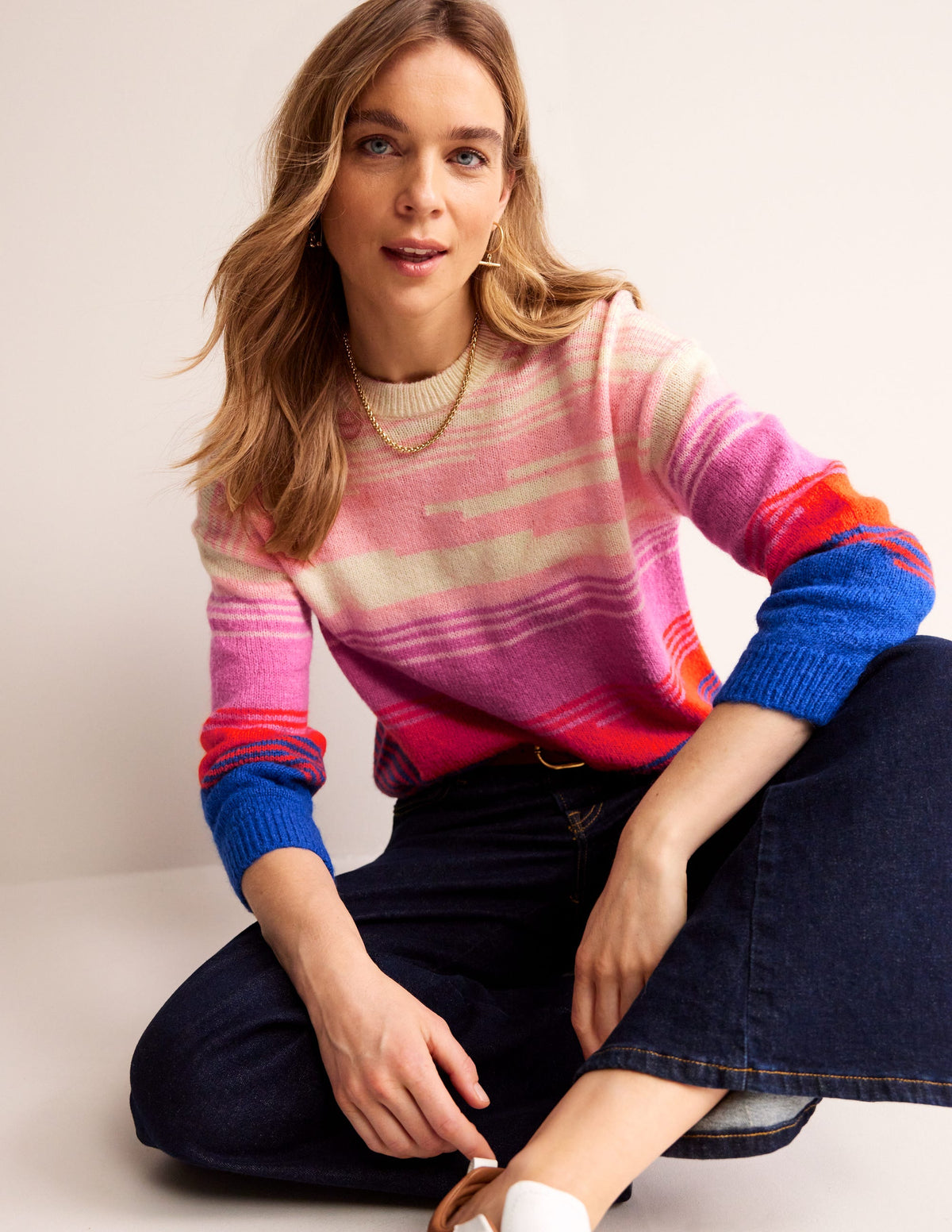 Malerischer Pullover mit Rundhalsausschnitt-Surf the Web, Abstrakte Landschaft - Image 4