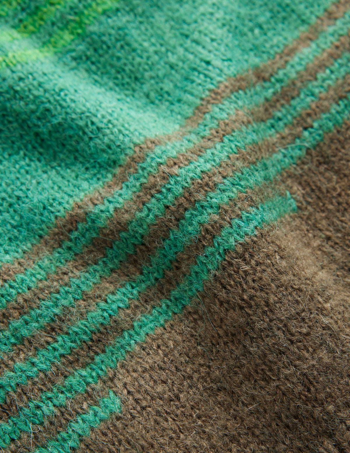 Pull col rond à motif paysage-Vert vif, paysage intarsia - Image 6