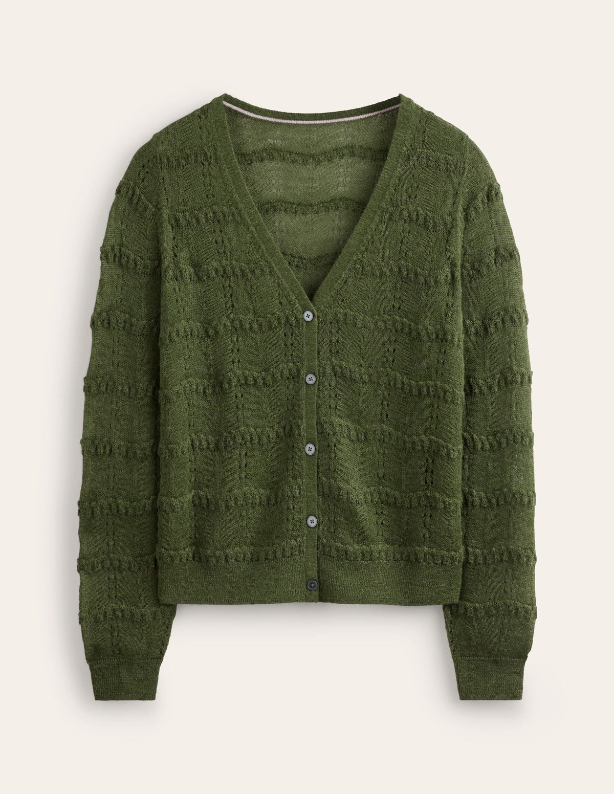Gilet duveteux en pointelle-Vert jardin-5