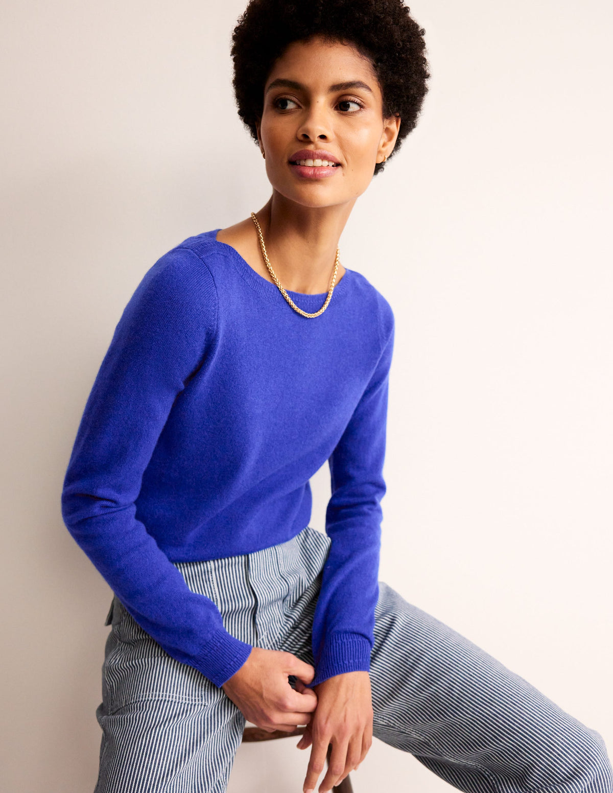 Eva Kaschmirpullover mit U-Boot-Ausschnitt-Hellblau - Image 1