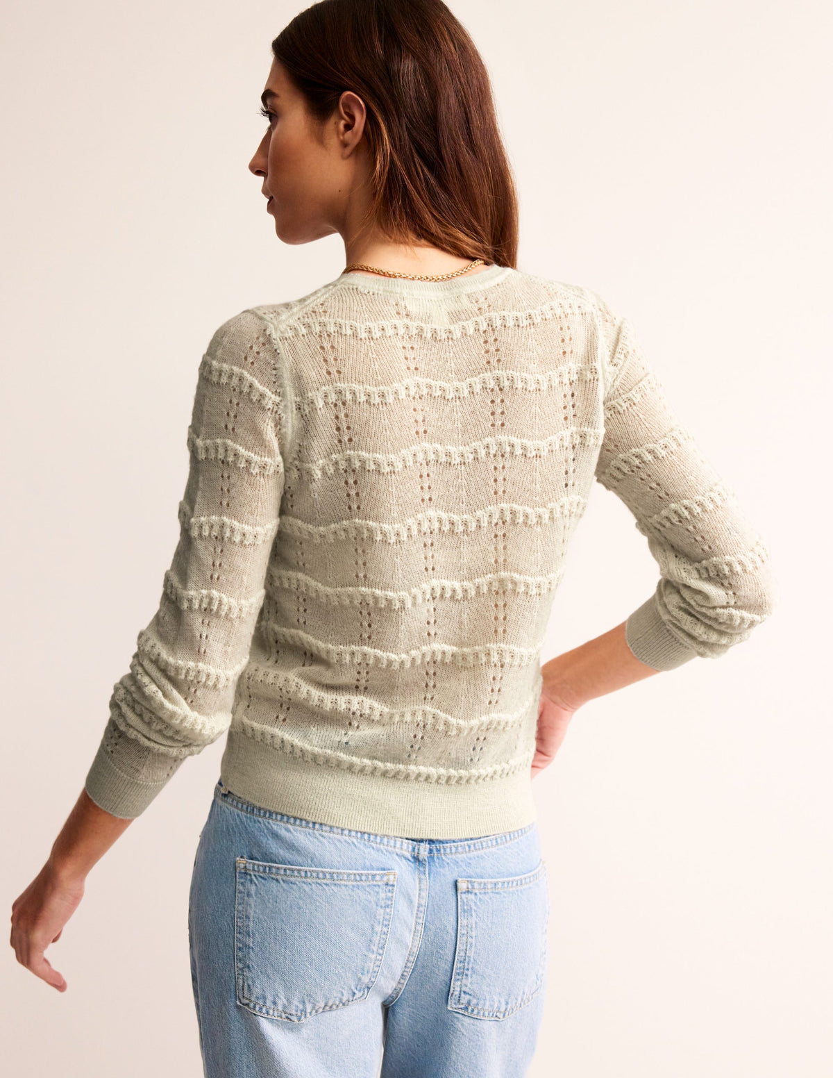 Kuscheliger Pullover mit Pointelle-Stickerei-Vanille - Image 3