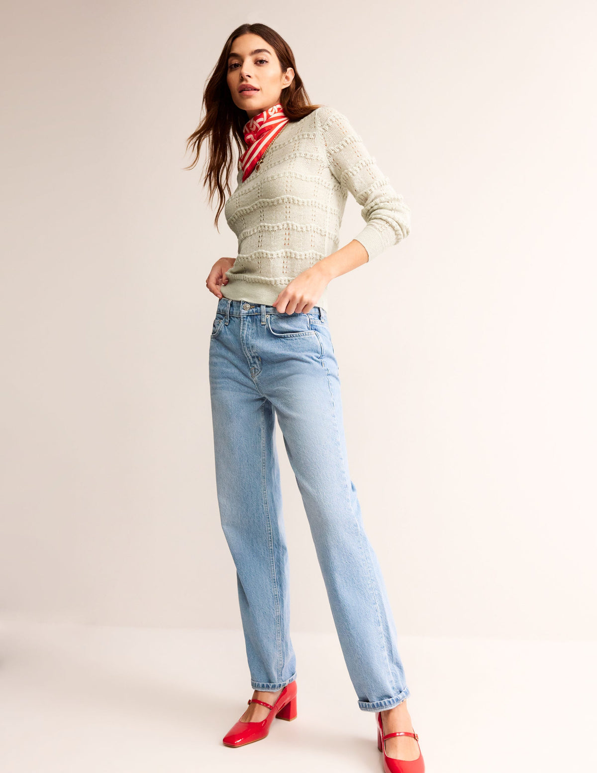 Kuscheliger Pullover mit Pointelle-Stickerei-Vanille - Image 4