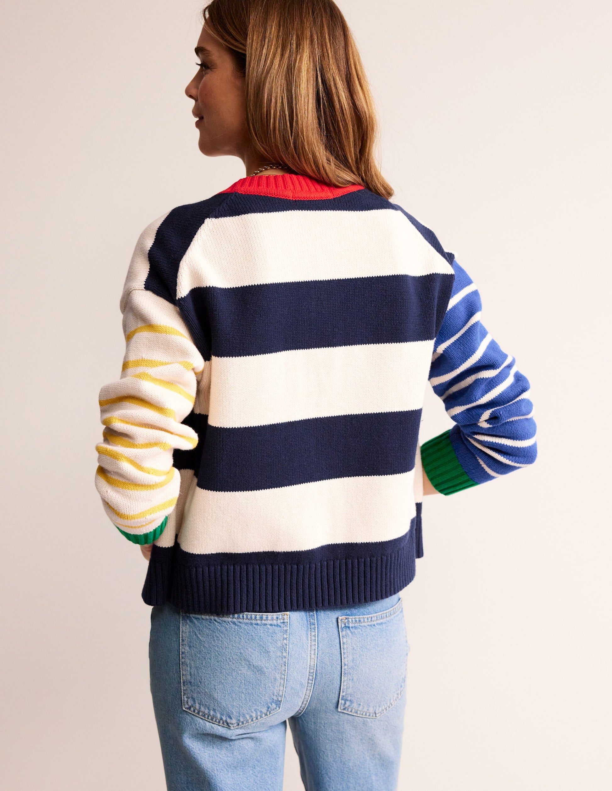 Kuddelmuddel Strickjacke aus Baumwolle-Bunt Gestreift-3