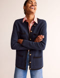 Holly Lange Strickjacke-Marineblau, Schwarz