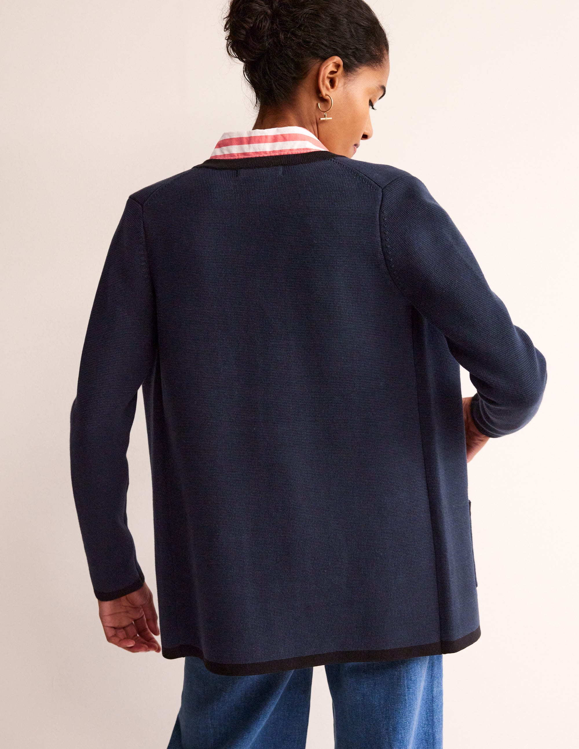 Holly Lange Strickjacke-Marineblau, Schwarz - Image 3
