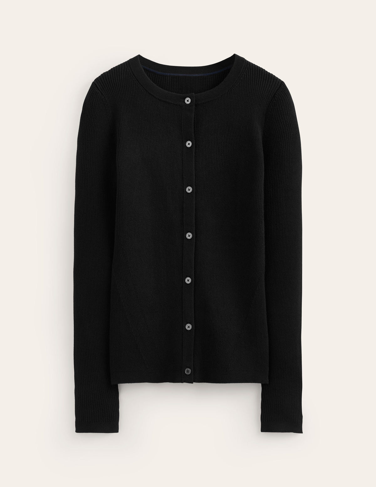 Rippstrick-Strickjacke aus Baumwolle-Schwarz - Image 5