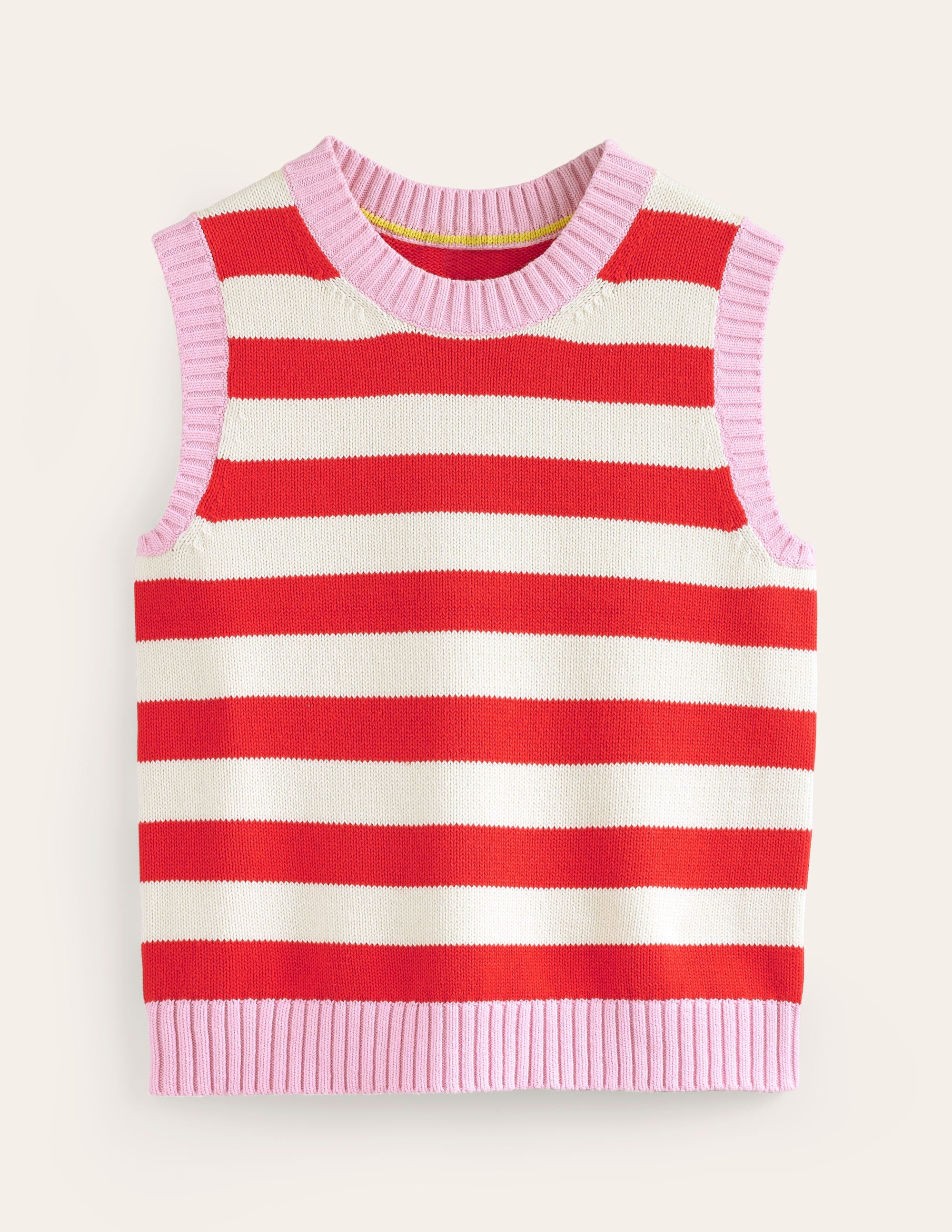 Hotch Potch Cotton Tank-Blossom Pink, Flamenco Red - Image 5