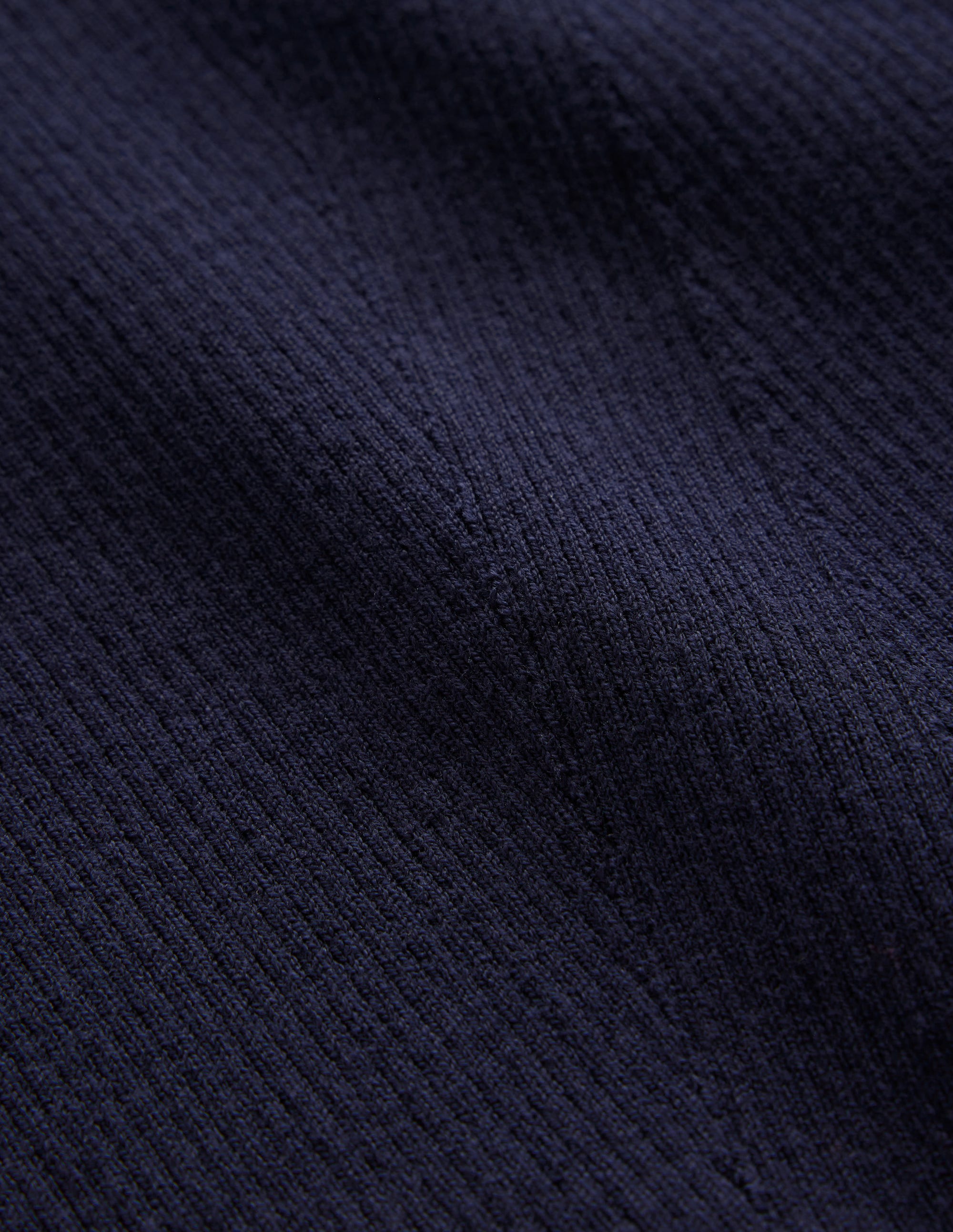 Pull col bateau côtelé en coton-Bleu marine - Image 6