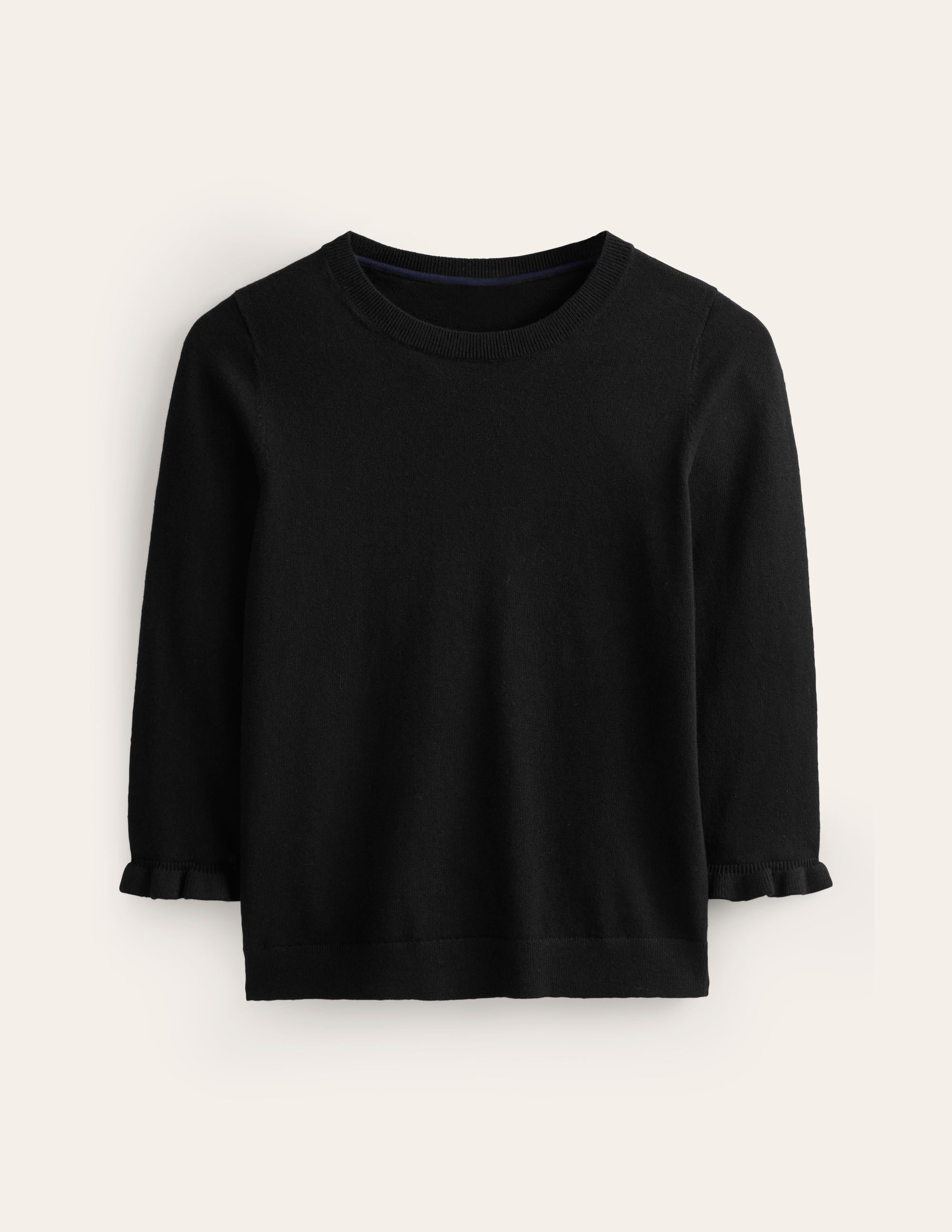 Rüschen-Pullover aus Baumwolle und Merinowolle-Schwarz - Image 5