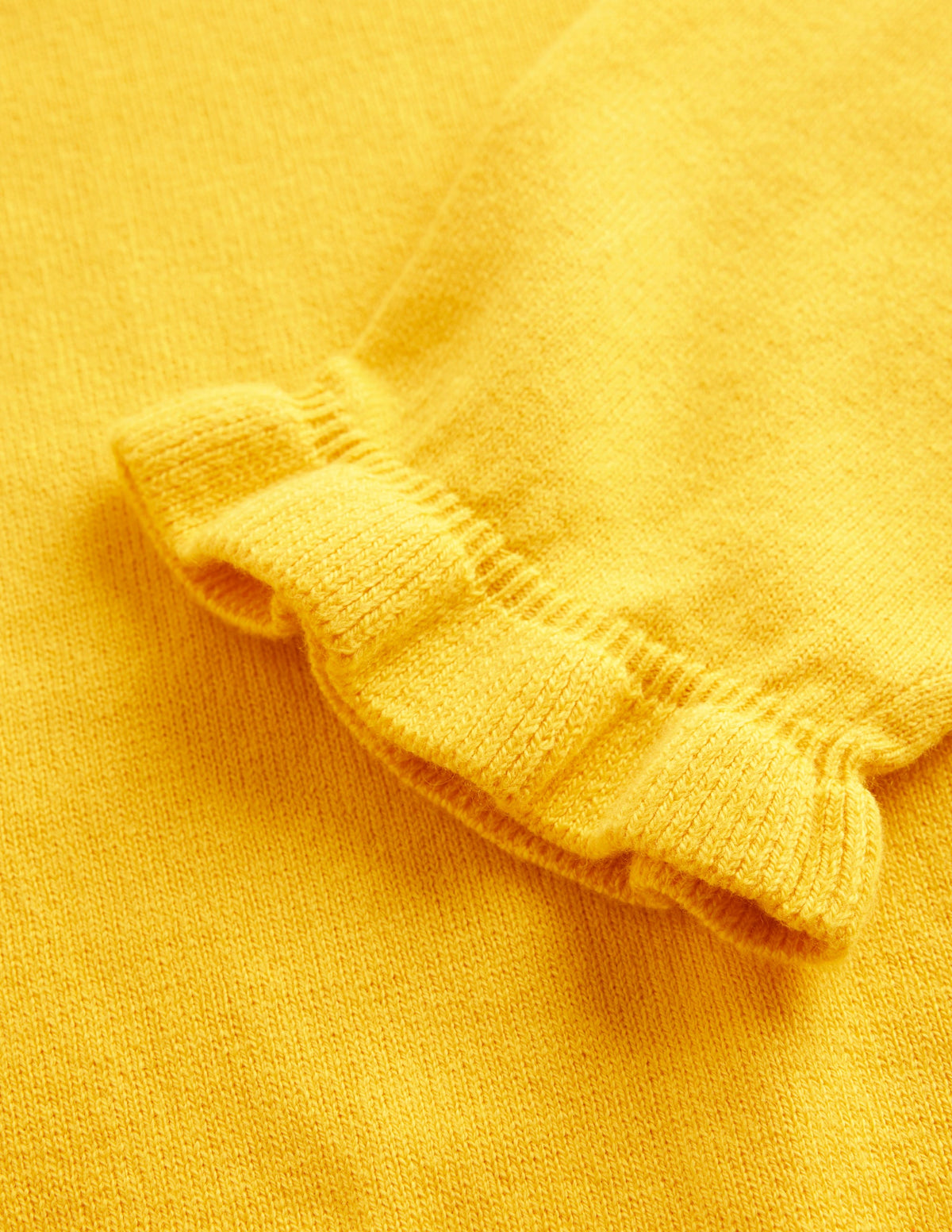 Rüschen-Pullover aus Baumwolle und Merinowolle-Mimosengelb - Image 6