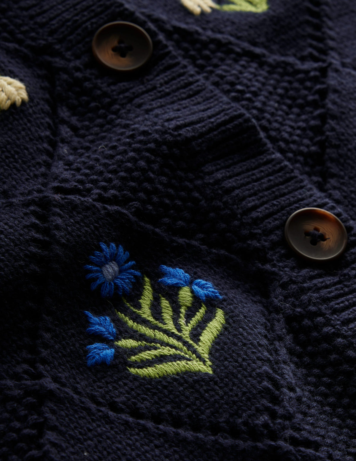 Strickjacke mit Stickerei aus Baumwolle-Marineblau - Image 6