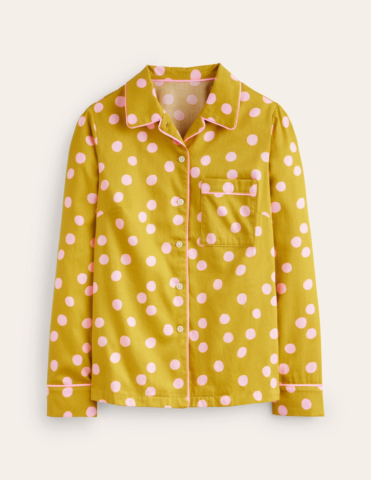 Cotton Sateen Pyjama Shirt-Antique Moss - Image 5