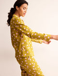Cotton Sateen Pyjama Shirt-Antique Moss