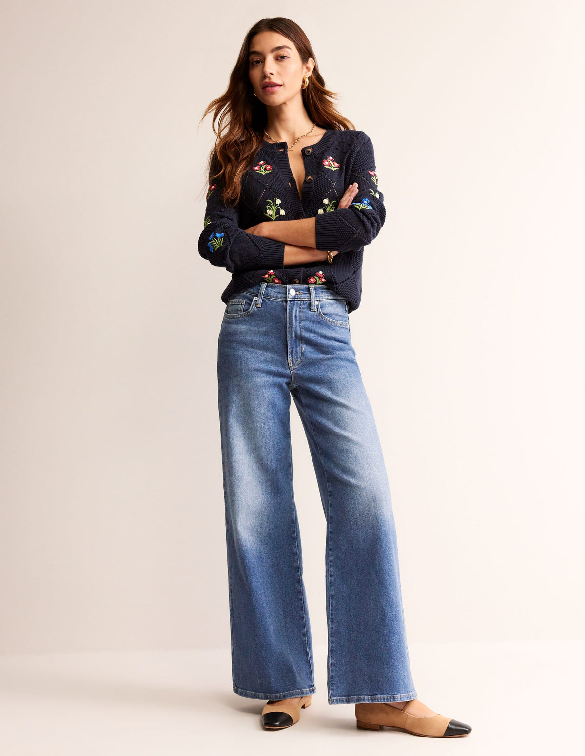 High Rise Wide Leg Jeans-Mid Vintage-1